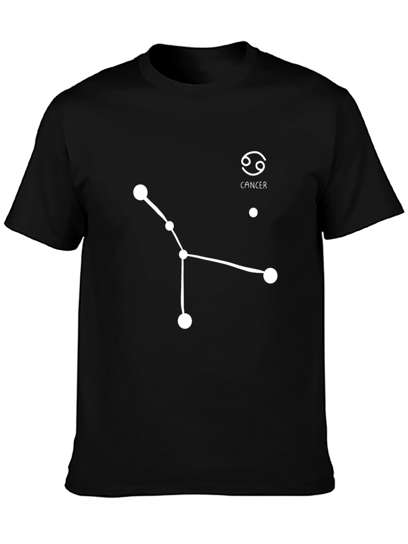Cancer Zodiac Constellation Black T-Shirt