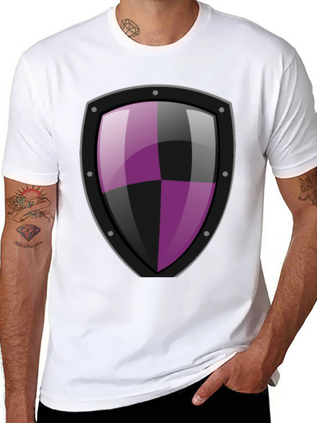 Shield Graphic T-Shirt - Black Cotton Tee