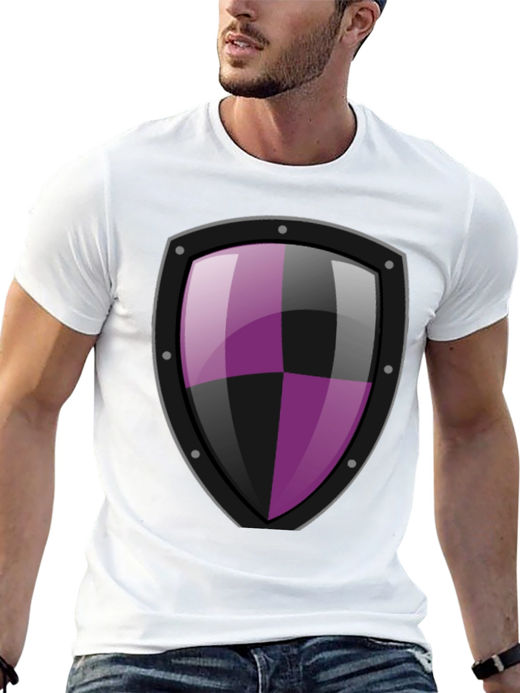 Shield Graphic T-Shirt - Black Cotton Tee