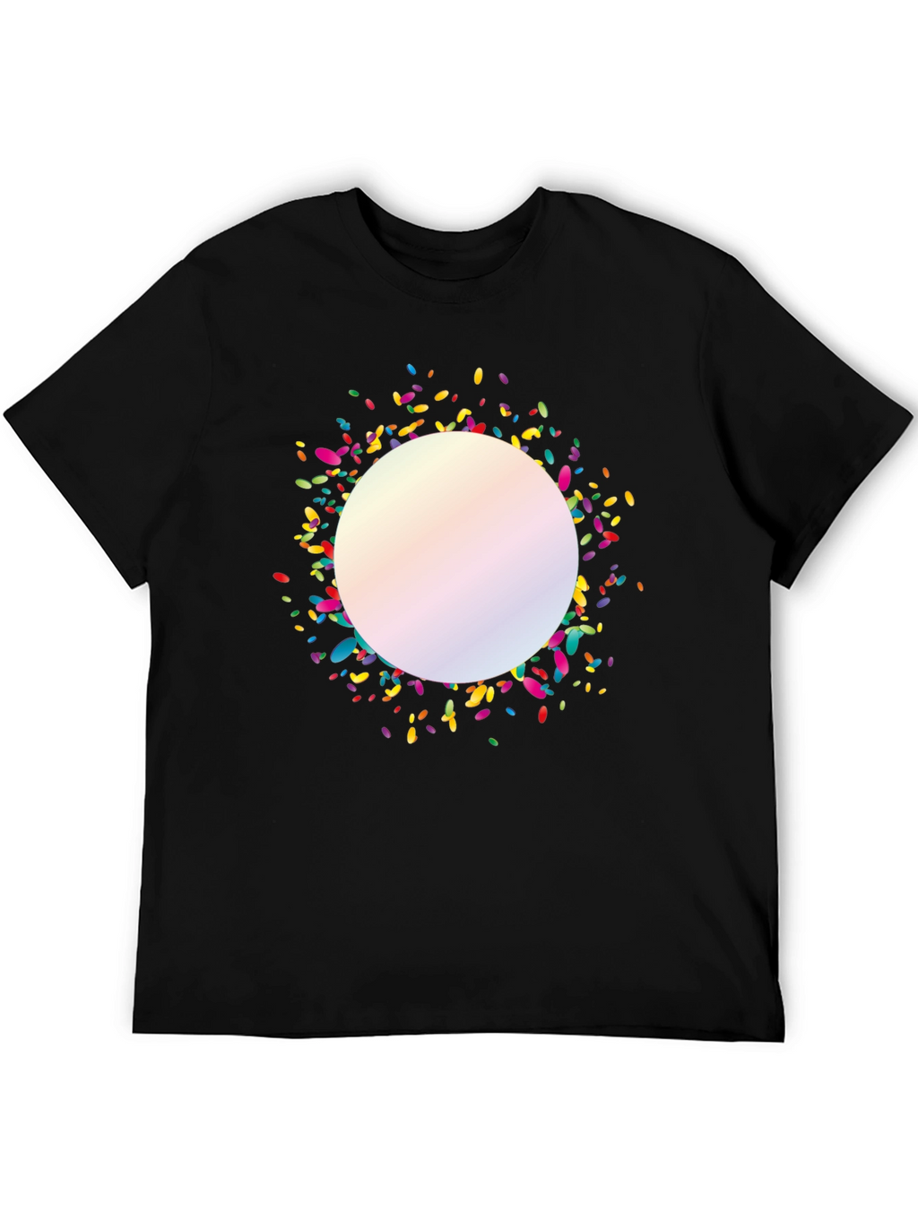 Confetti Circle Black T-Shirt