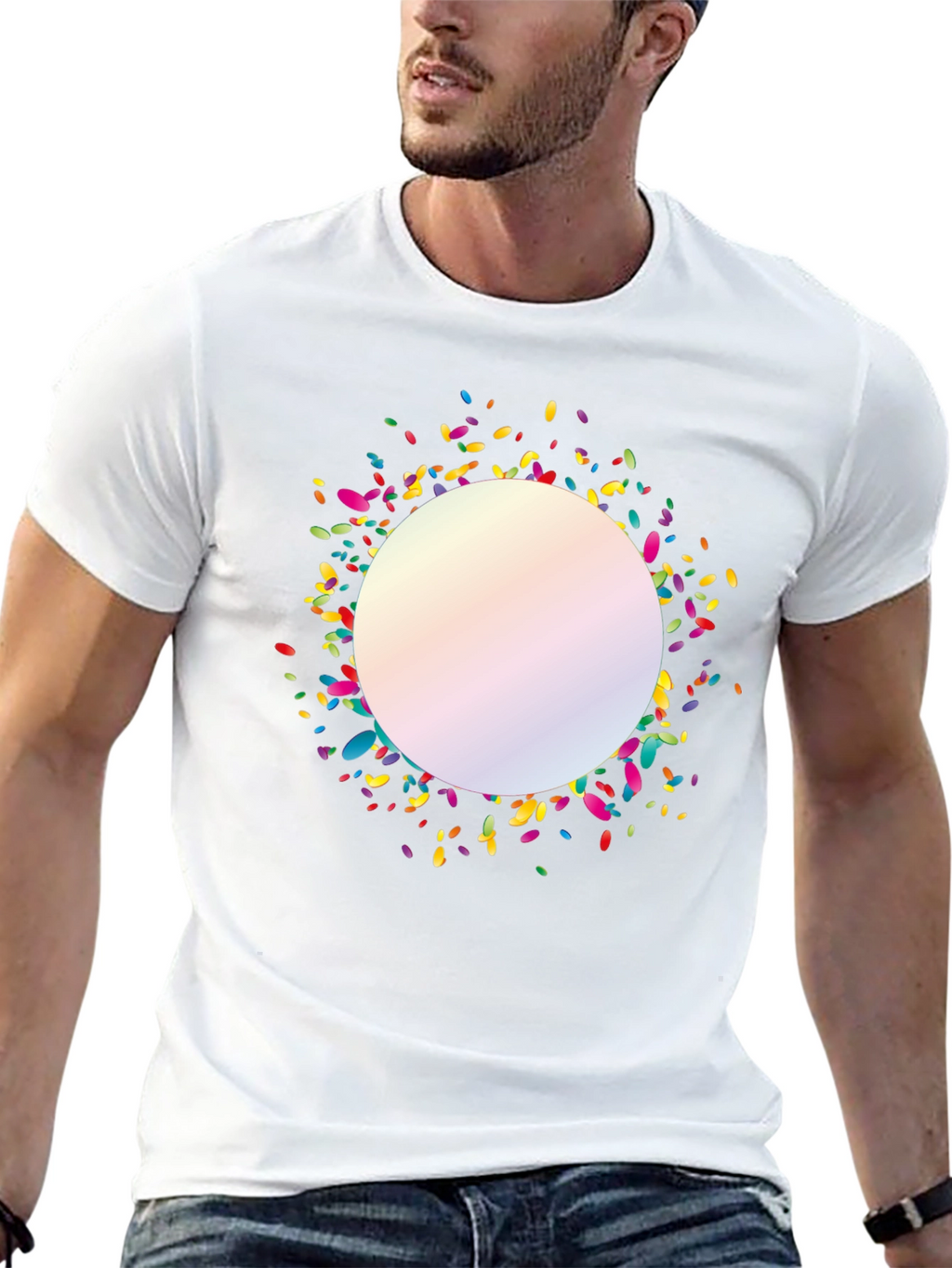 Confetti Circle Black T-Shirt