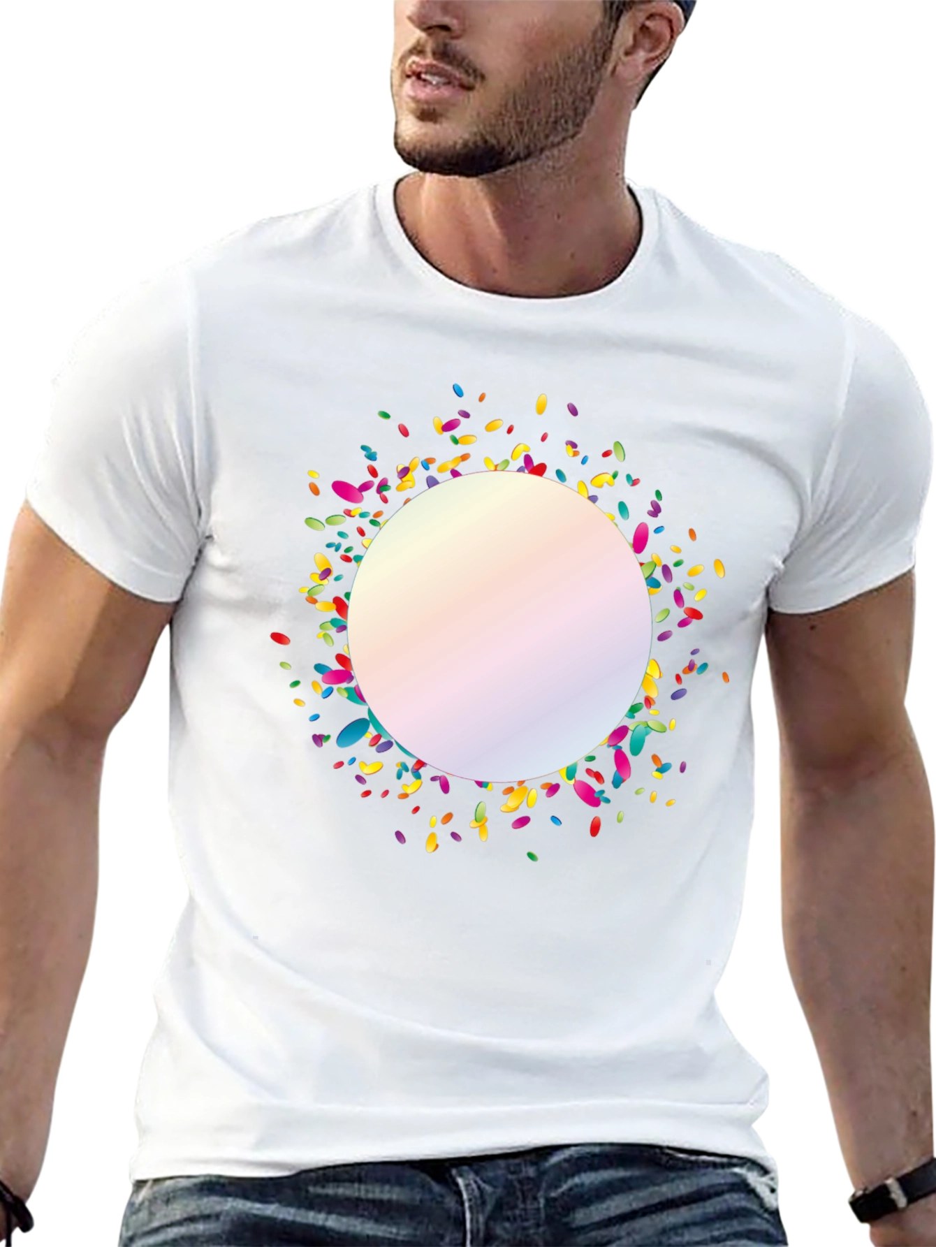 Confetti Circle Black T-Shirt