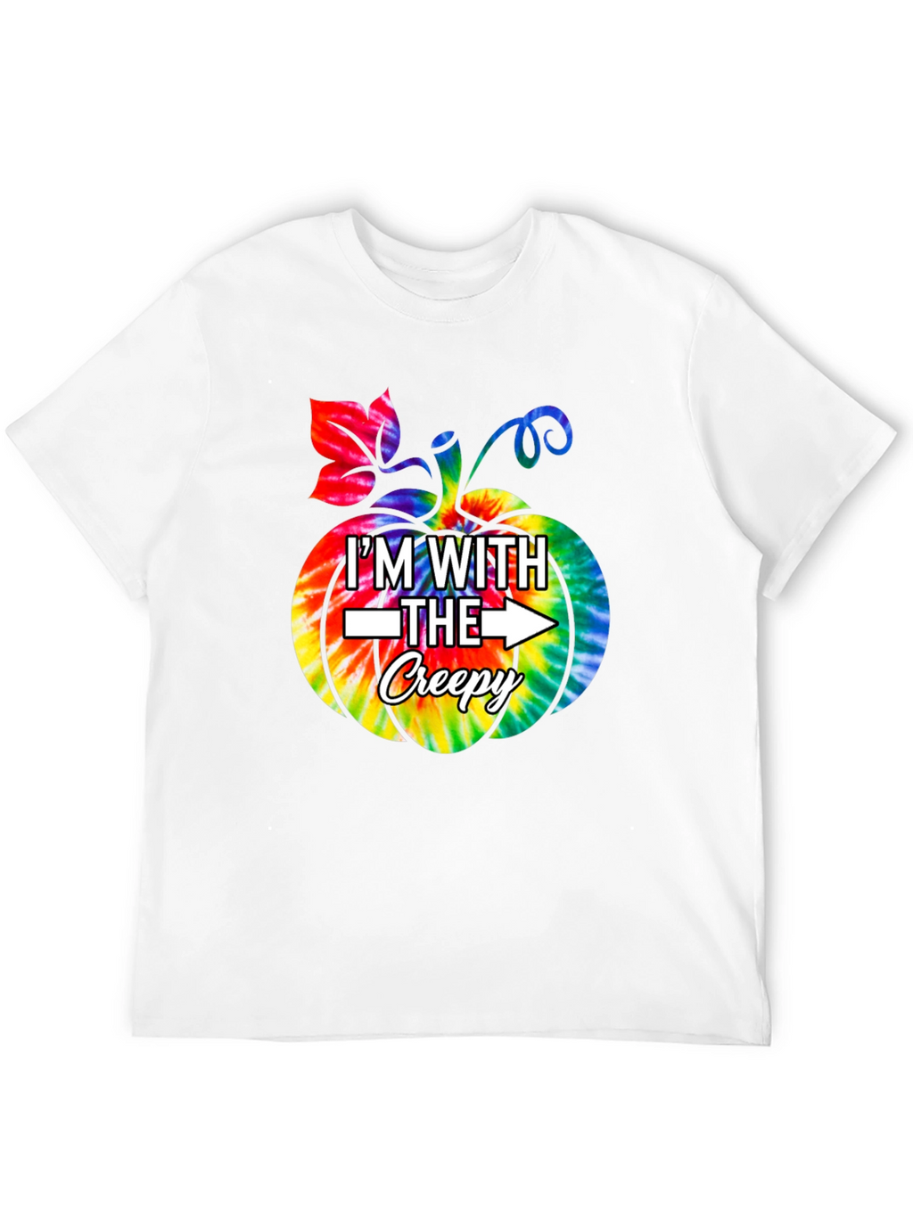 Im With The Creepy Tie Dye Pumpkin Graphic Tee
