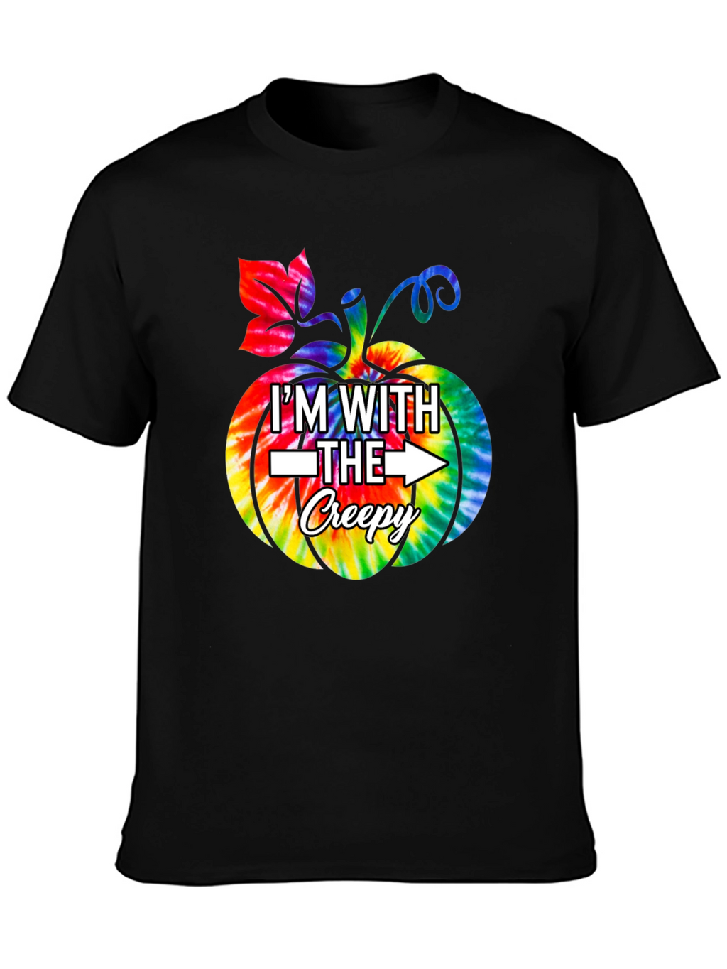 Im With The Creepy Tie Dye Pumpkin Graphic Tee