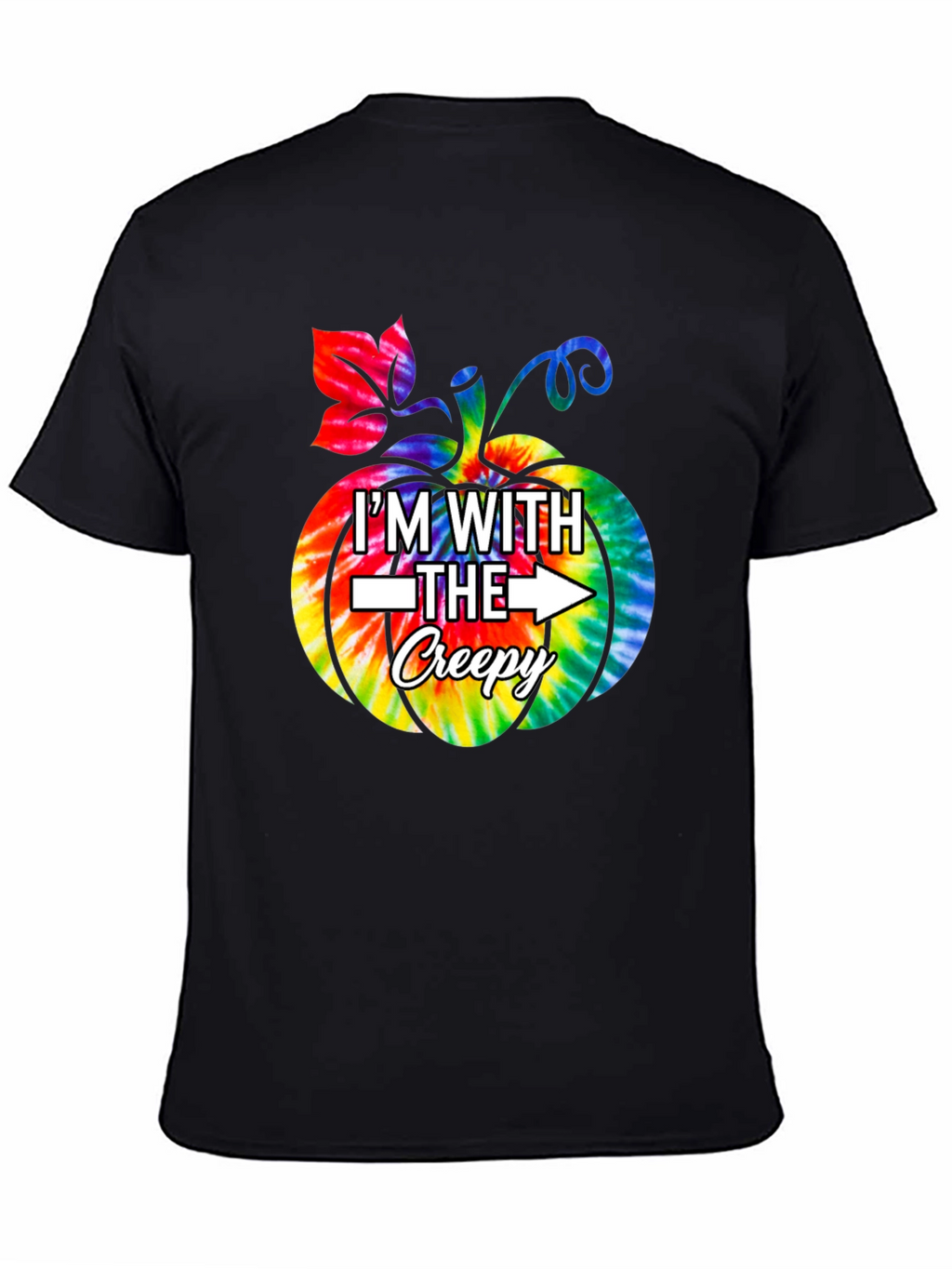Im With The Creepy Tie Dye Pumpkin Graphic Tee