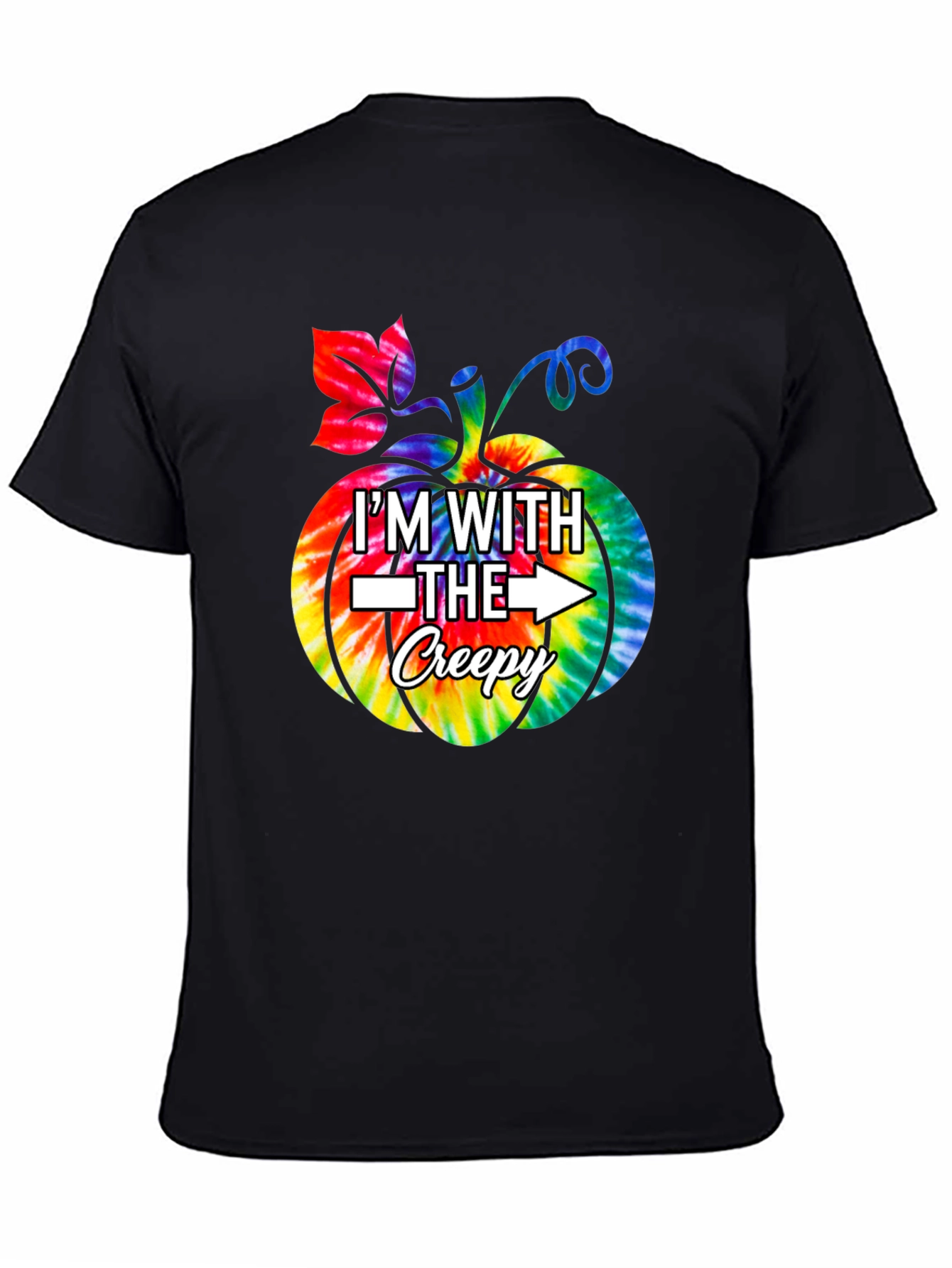 Im With The Creepy Tie Dye Pumpkin Graphic Tee