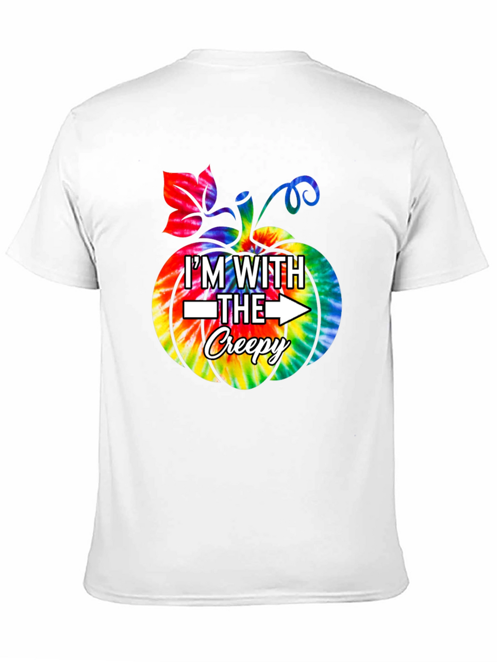 Im With The Creepy Tie Dye Pumpkin Graphic Tee
