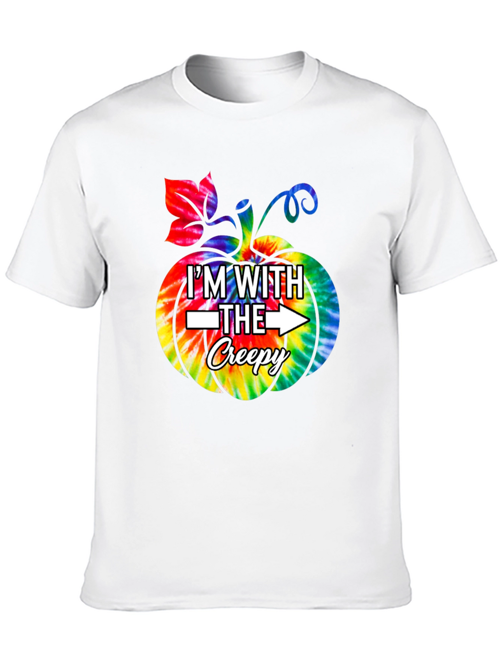 Im With The Creepy Tie Dye Pumpkin Graphic Tee