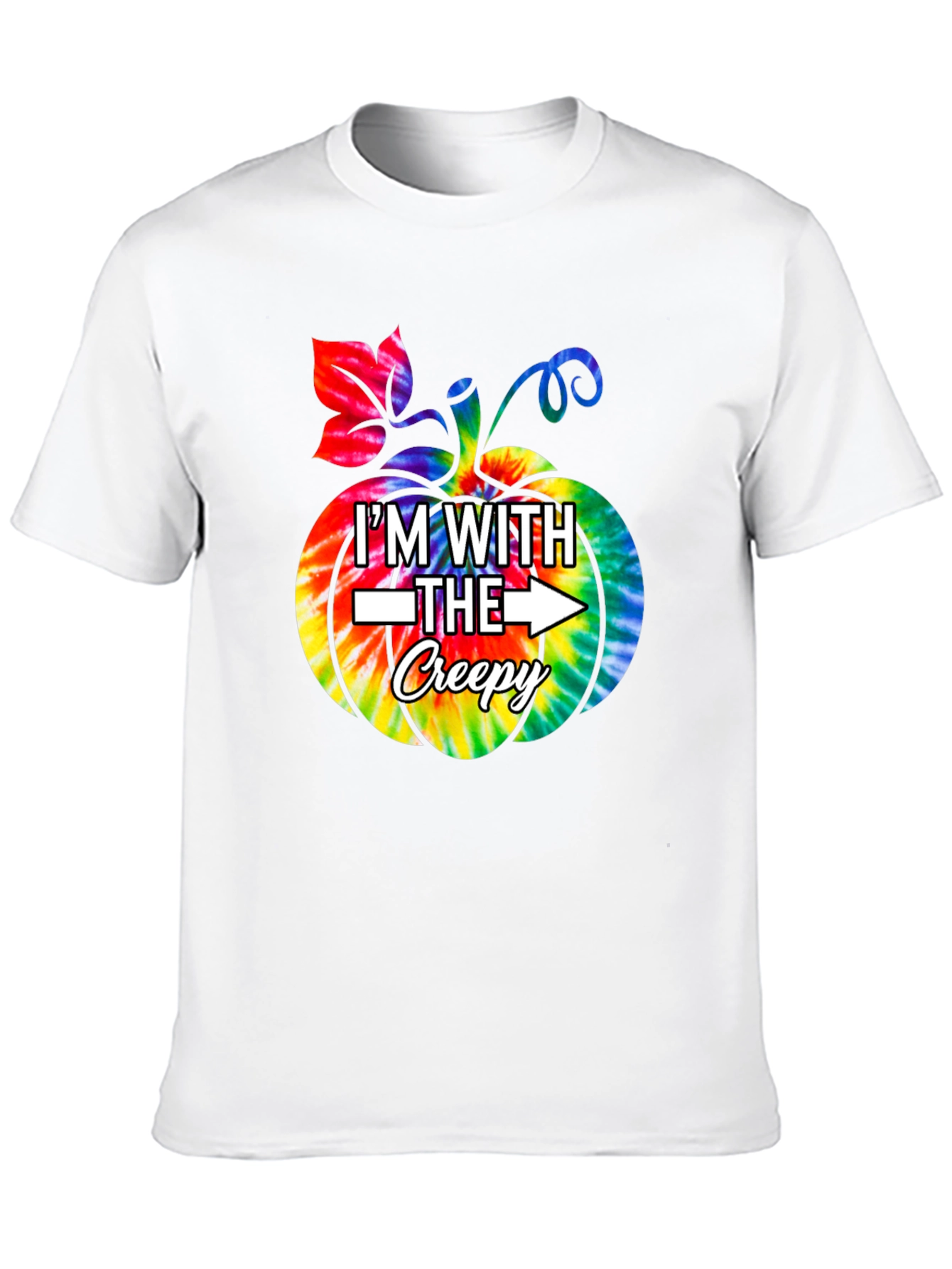 Im With The Creepy Tie Dye Pumpkin Graphic Tee