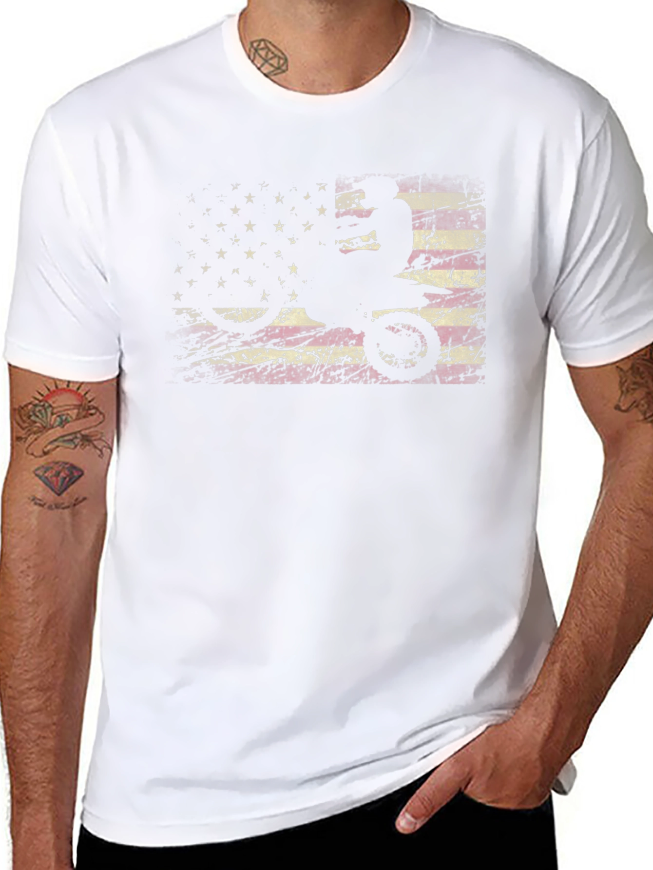 American Flag Dirt Bike Graphic Tee