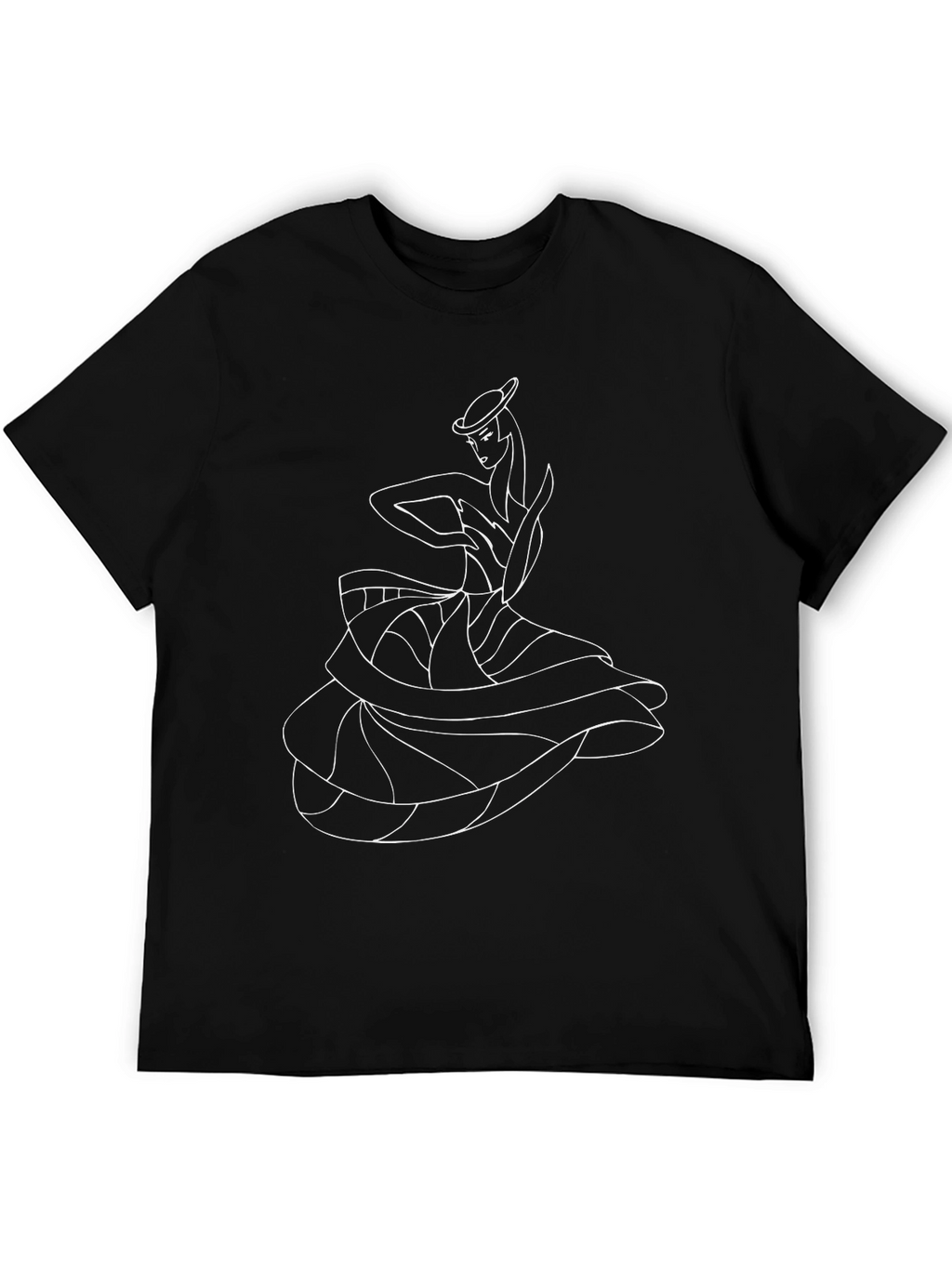 Elegant Dancer Graphic T-Shirt - Black
