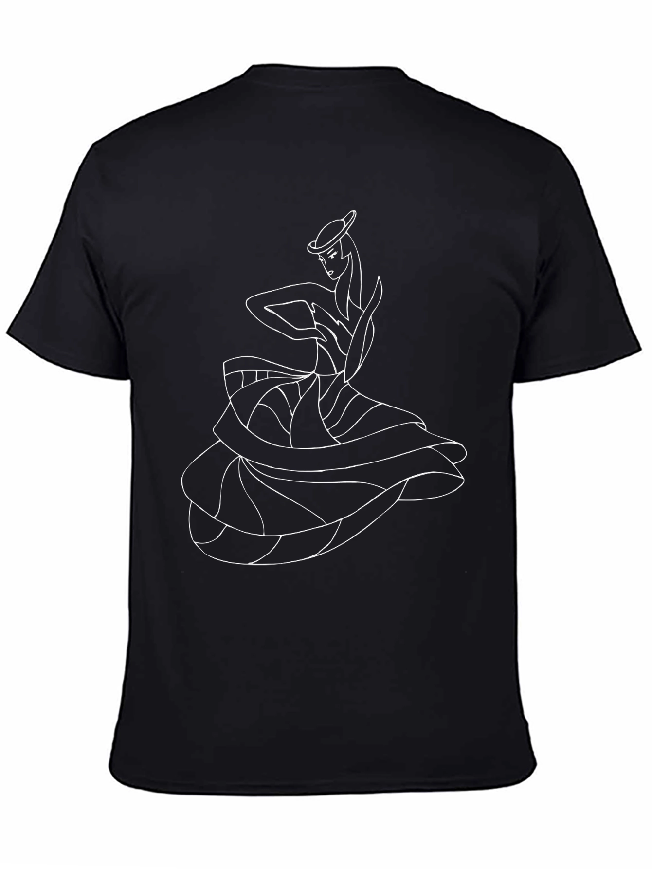 Elegant Dancer Graphic T-Shirt - Black