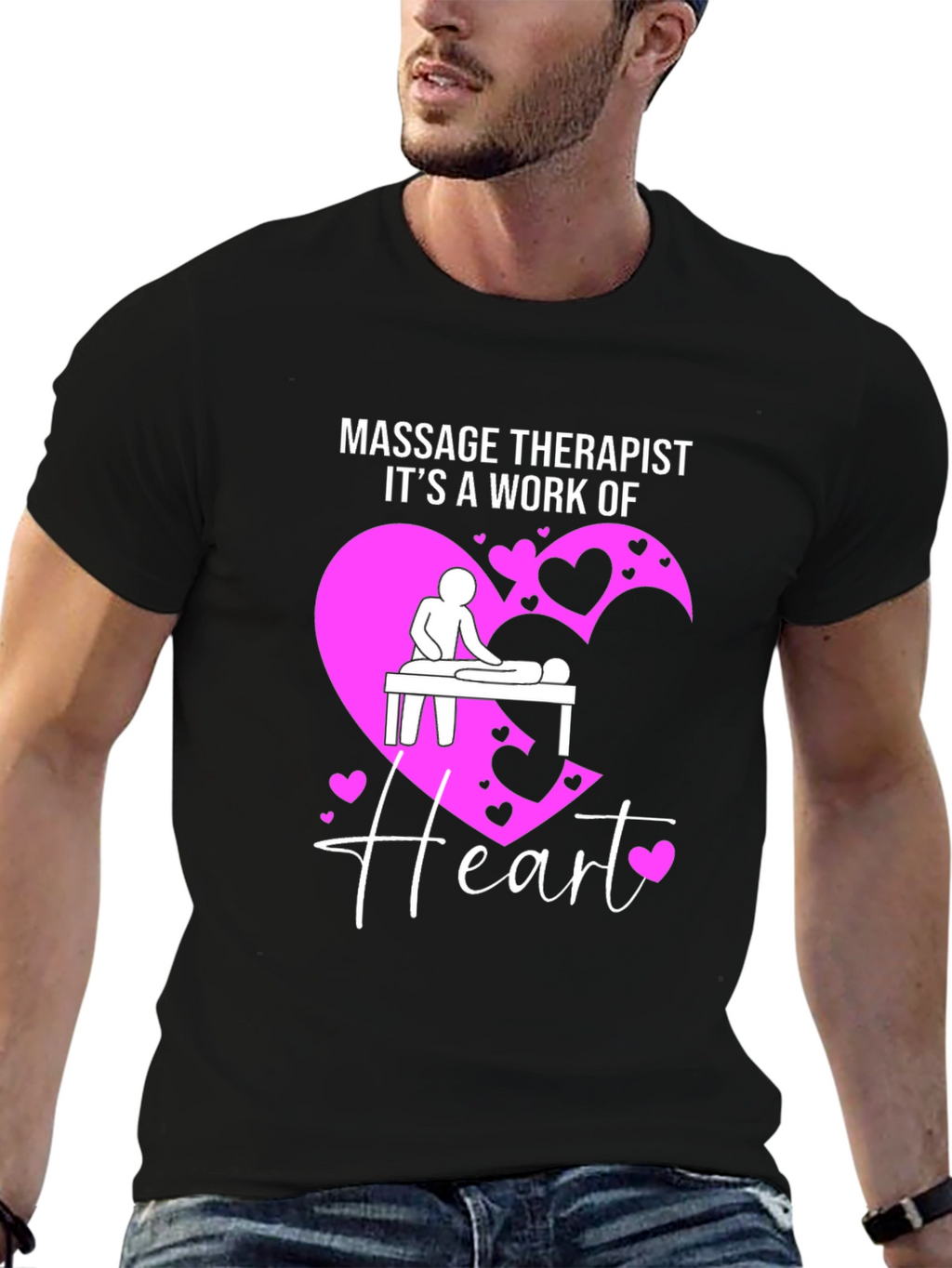 Massage Therapist Heart Graphic Tee