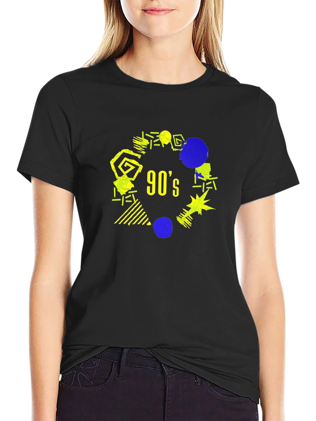 Retro 90s Graphic Tee - Nostalgic Black T-Shirt