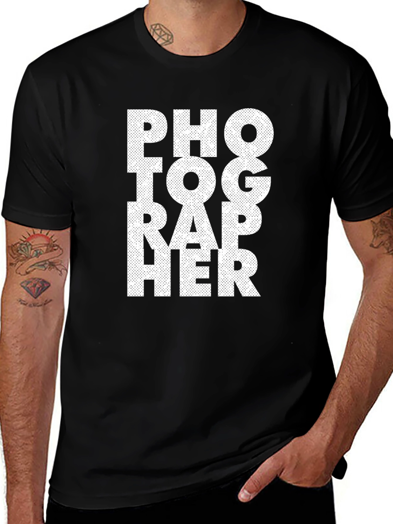 Photographer Black Cotton T-Shirt