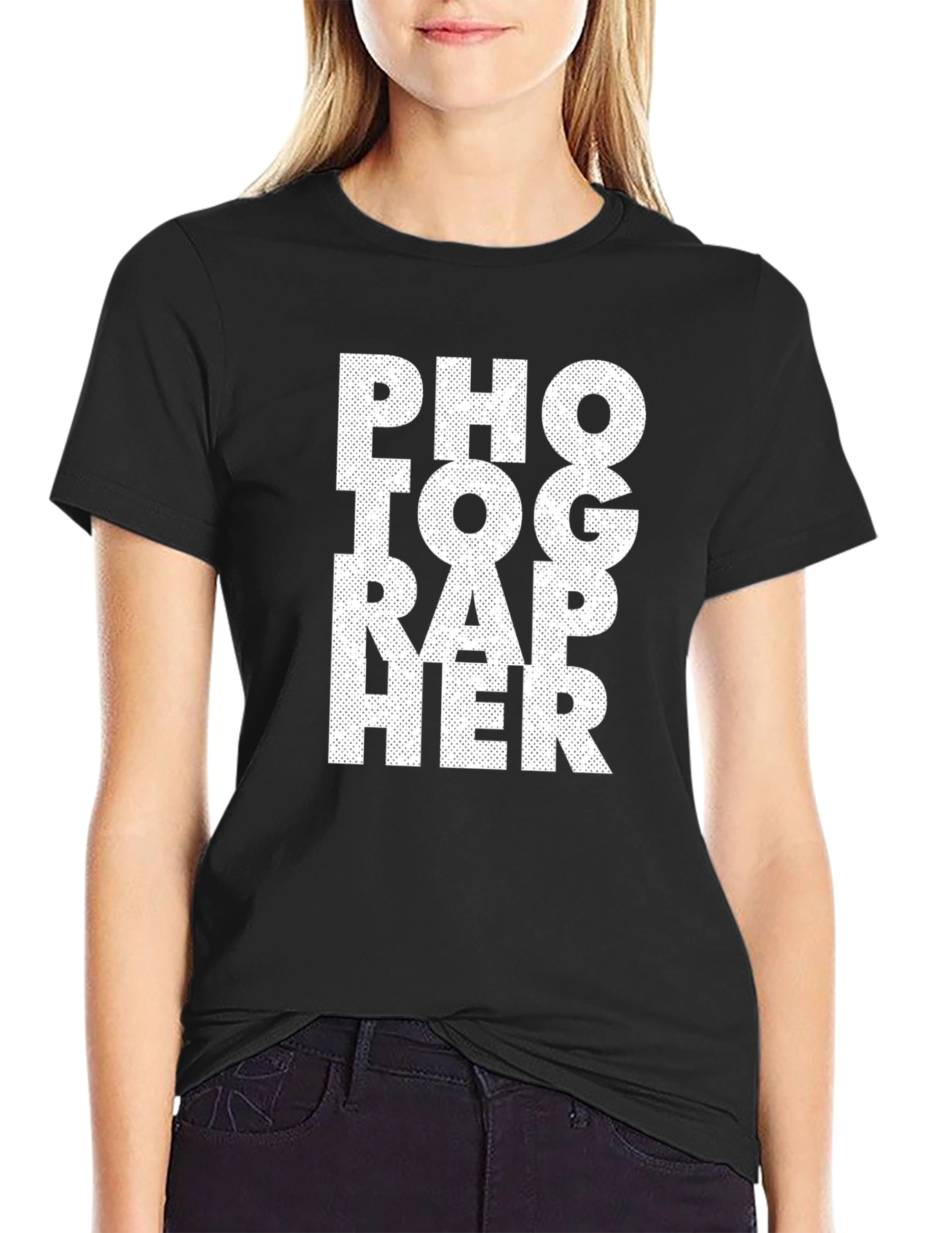 Photographer Black Cotton T-Shirt