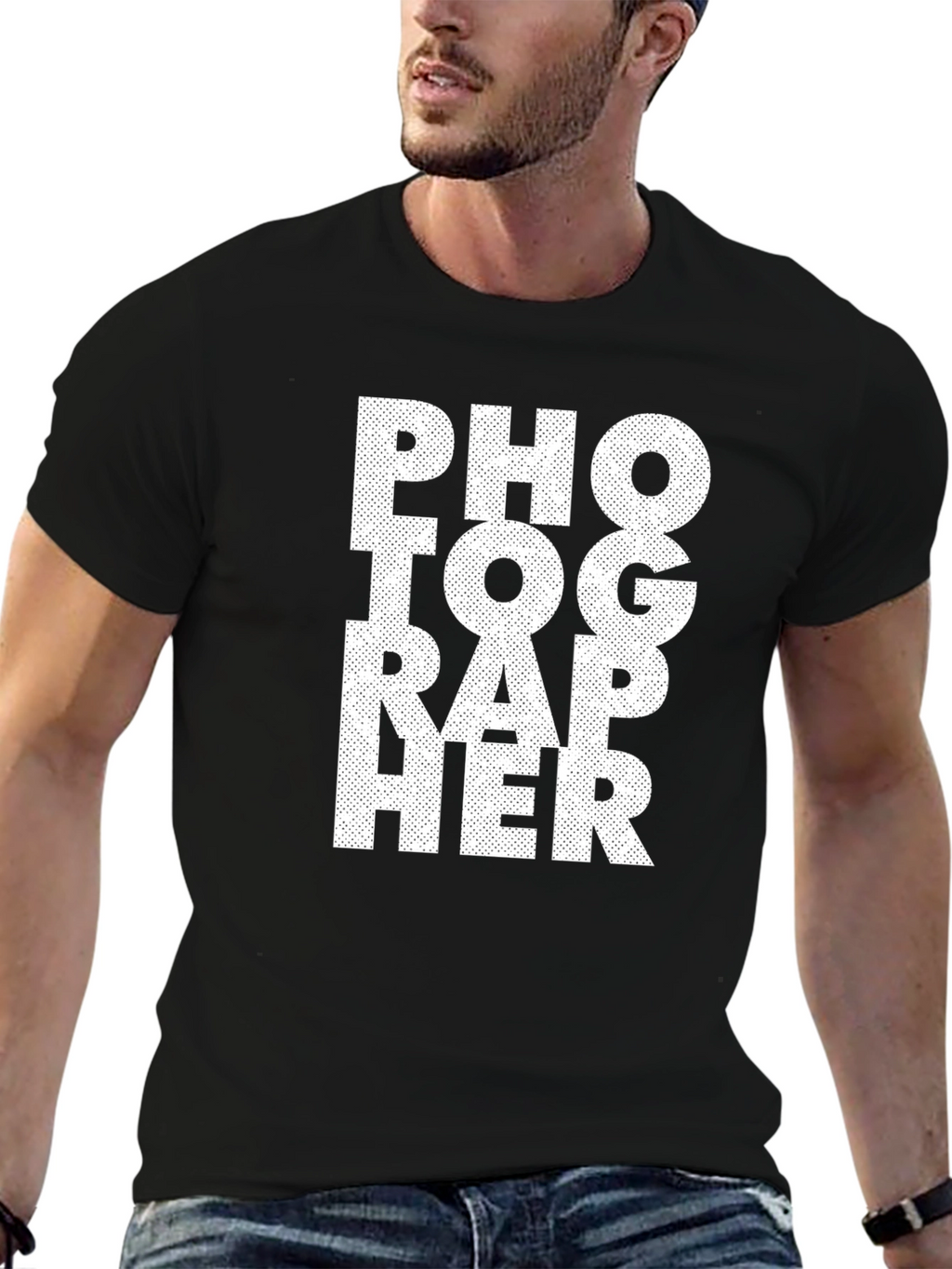 Photographer Black Cotton T-Shirt