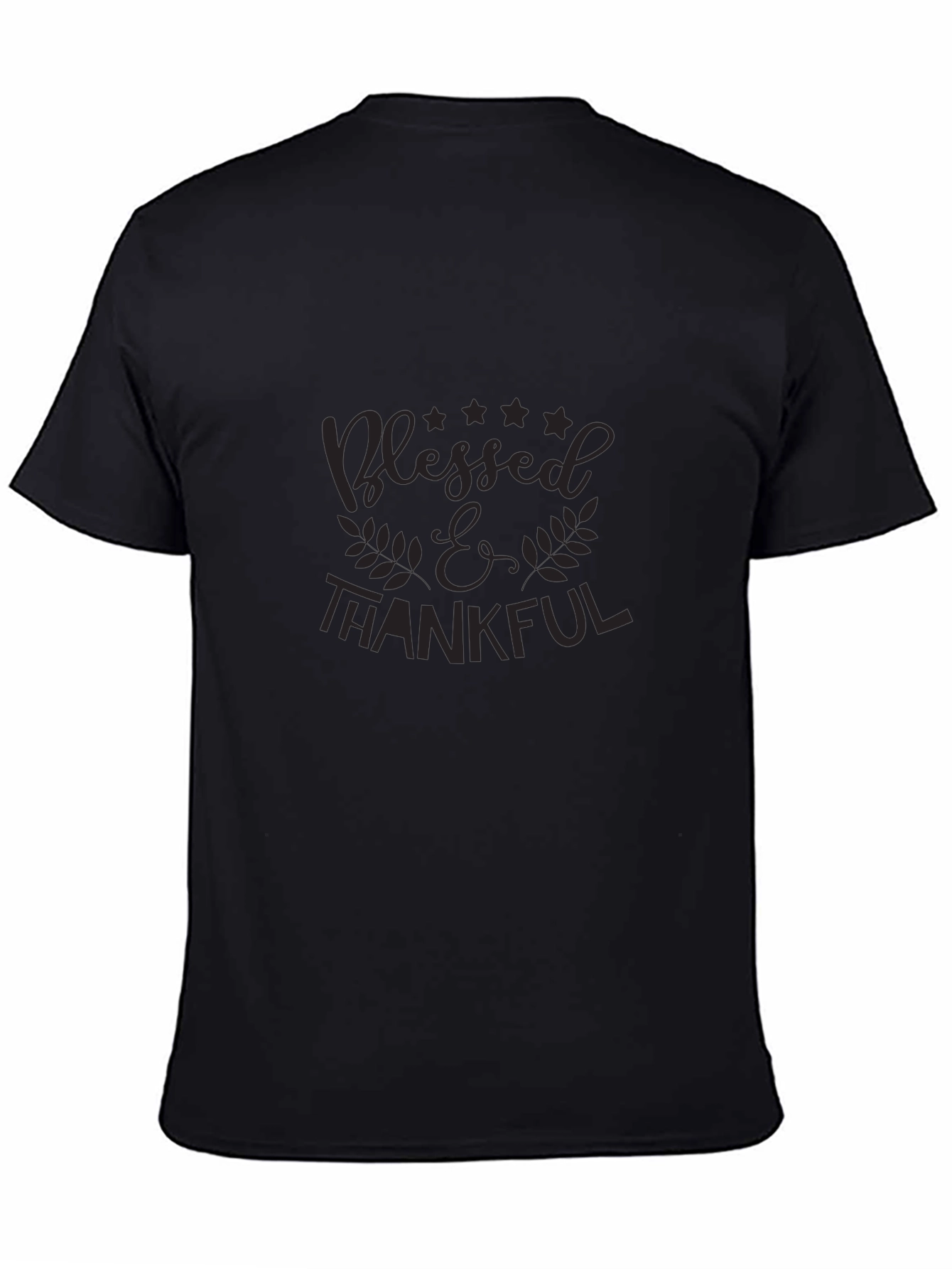 Blessed & Thankful Black Graphic Tee