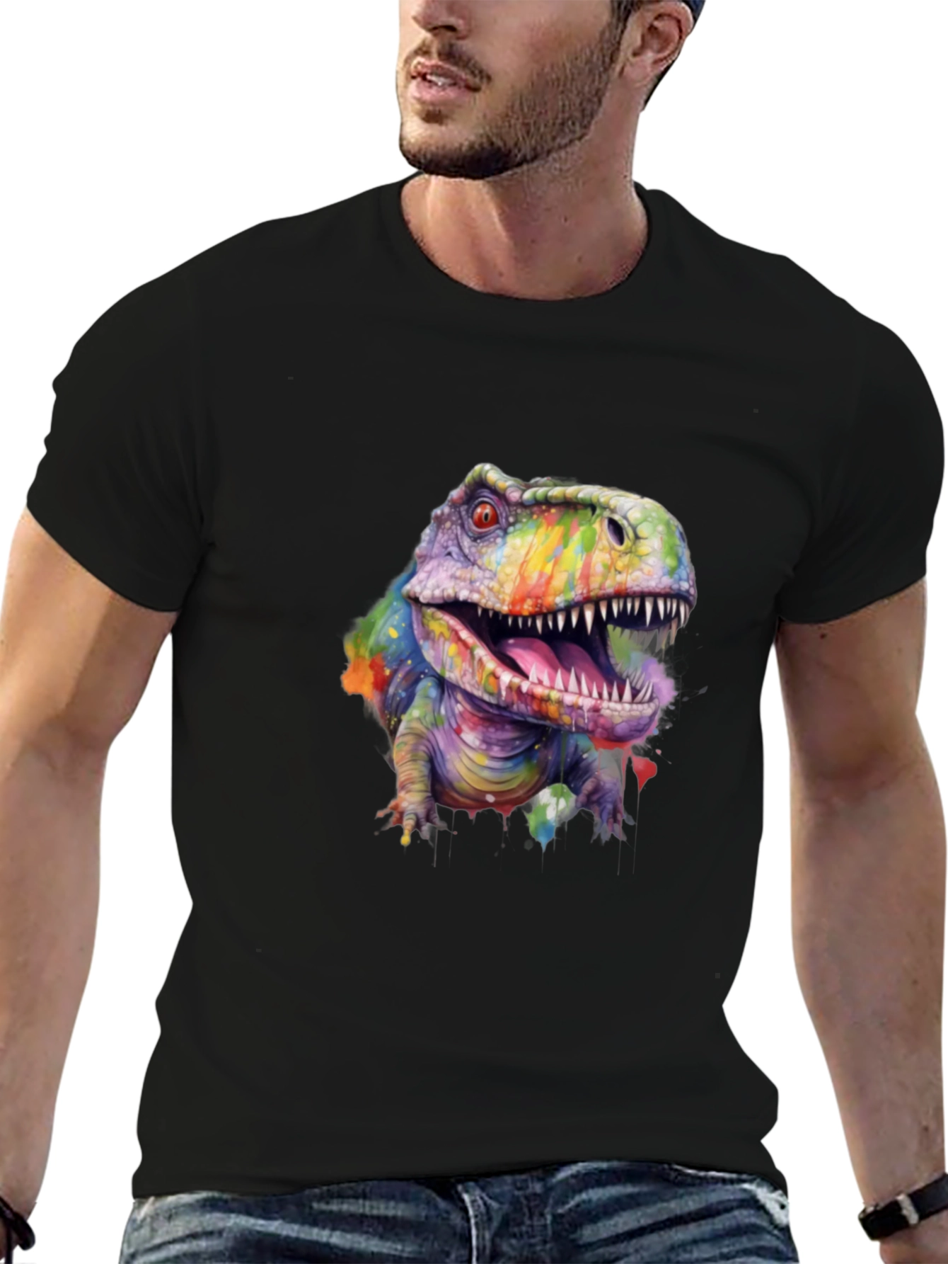 Rainbow Dinosaur T-Shirt - Graphic Tee
