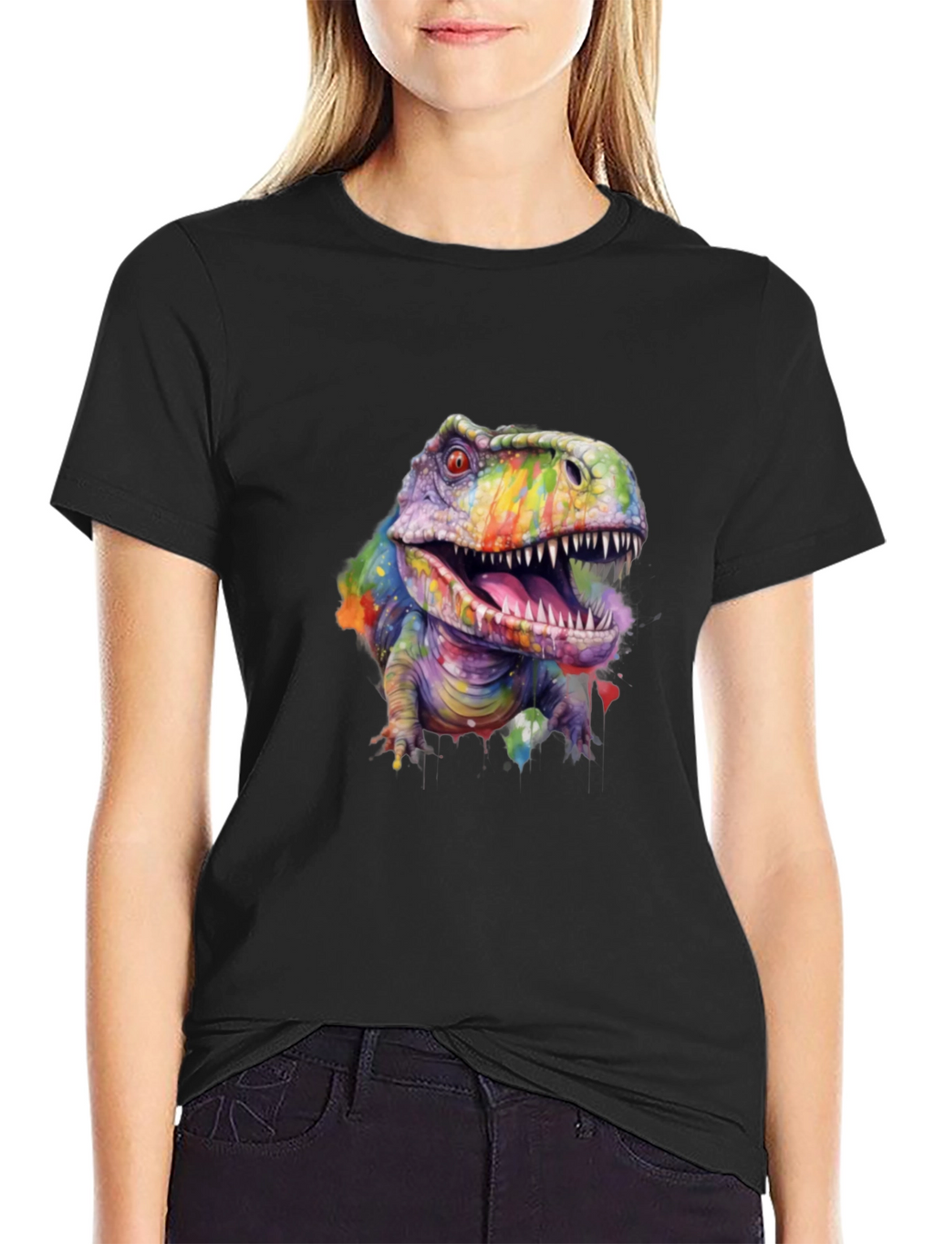 Rainbow Dinosaur T-Shirt - Graphic Tee