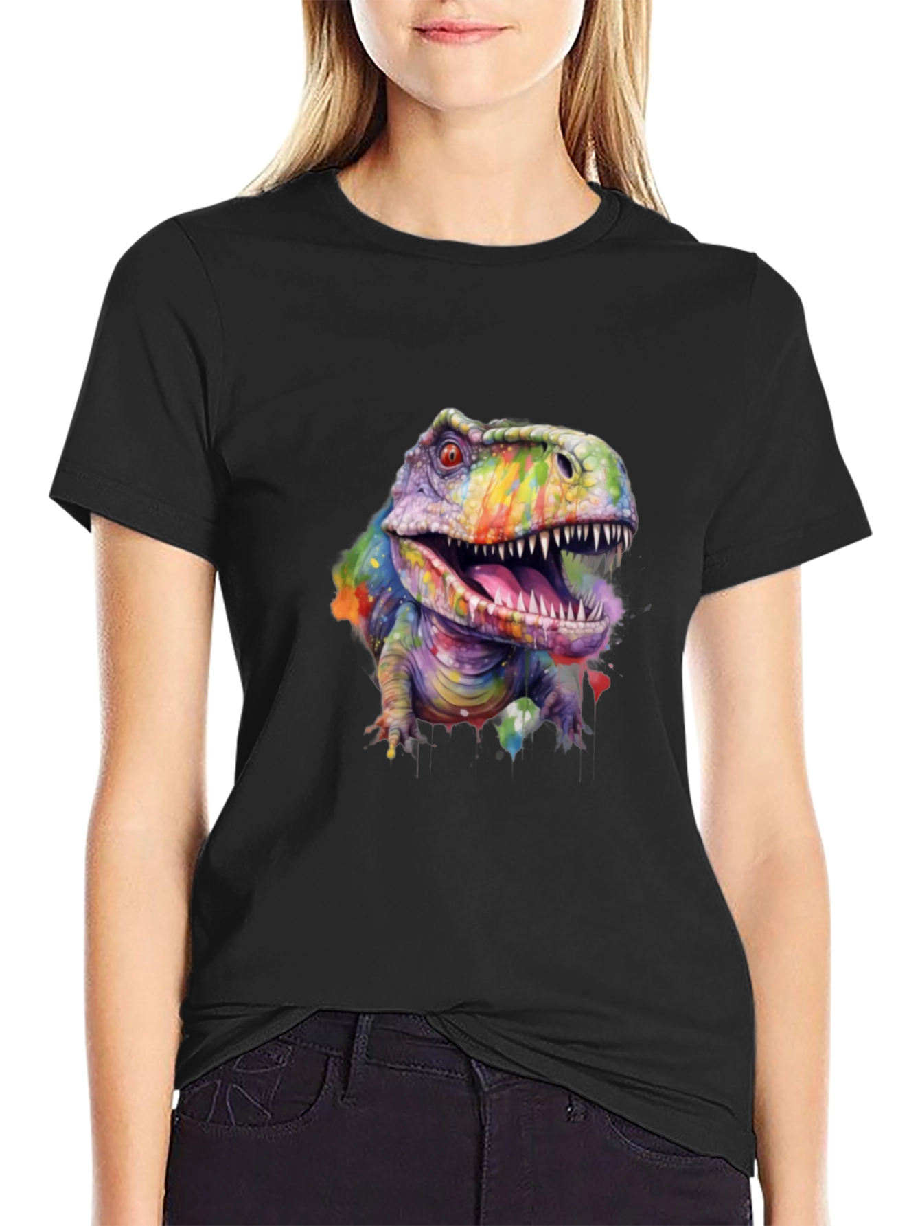 Rainbow Dinosaur T-Shirt - Graphic Tee