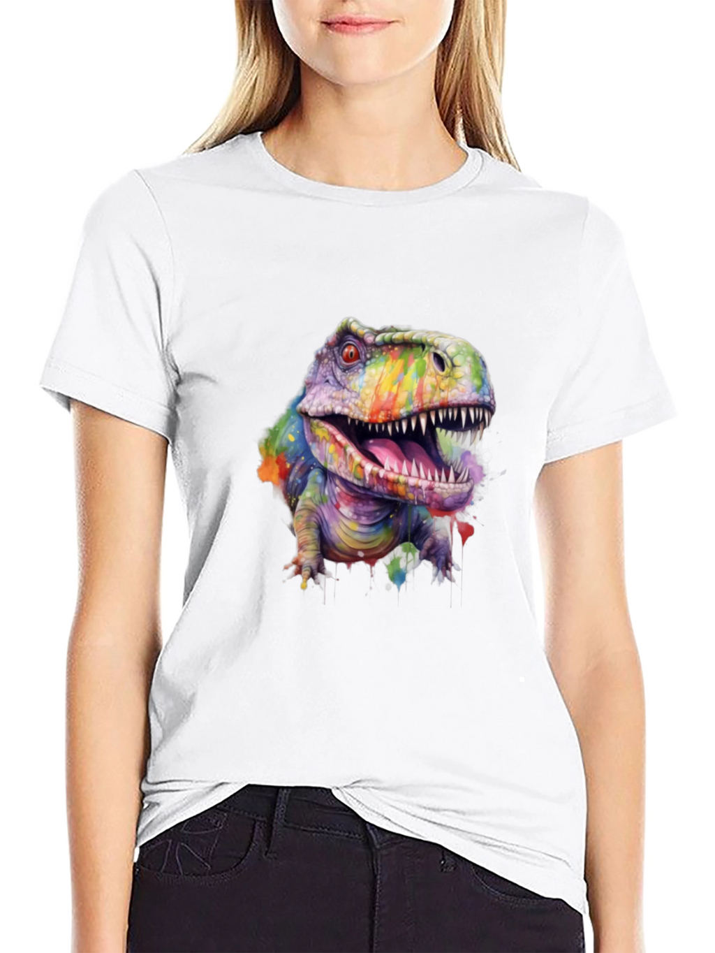 Rainbow Dinosaur T-Shirt - Graphic Tee