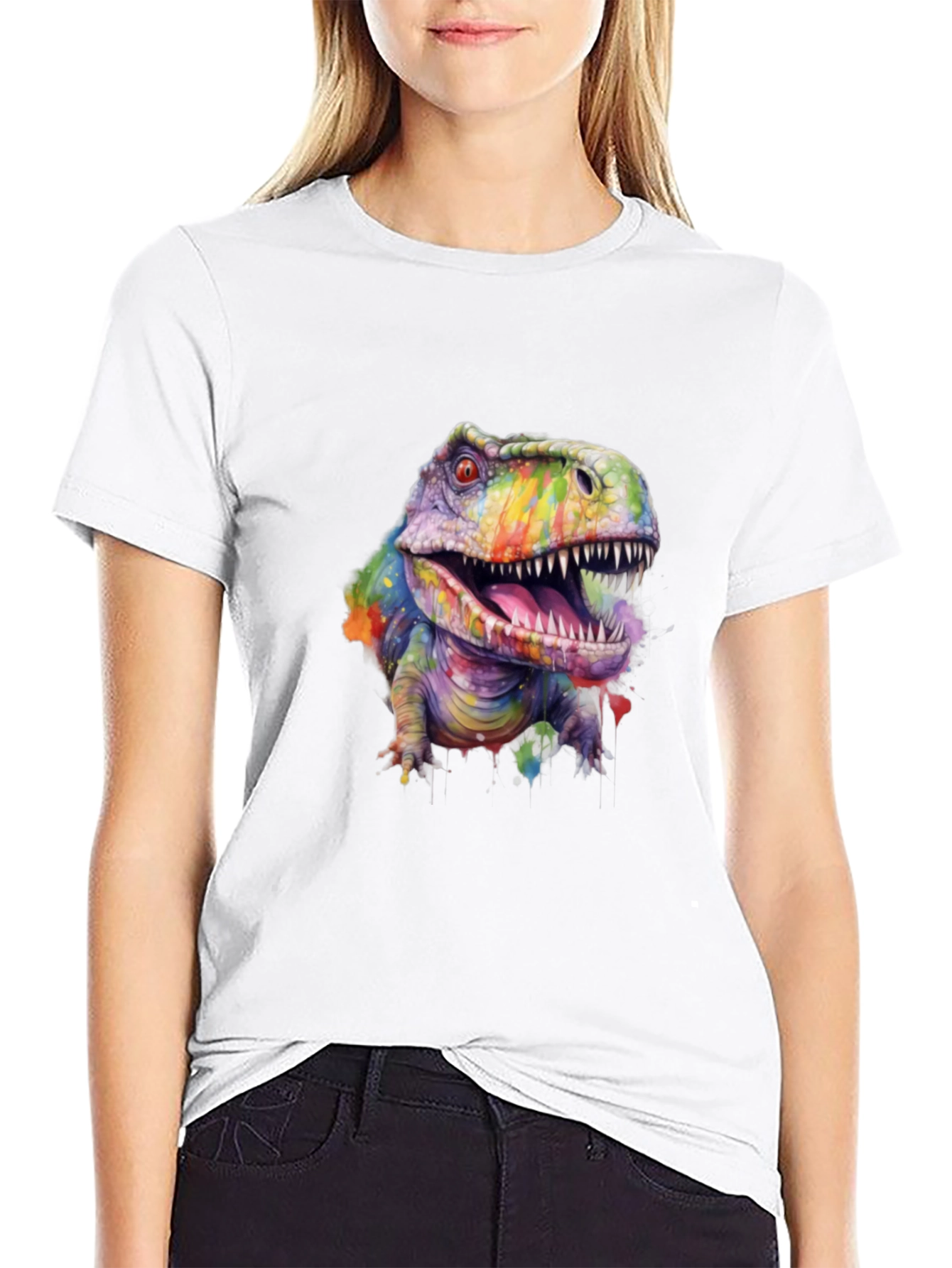 Rainbow Dinosaur T-Shirt - Graphic Tee