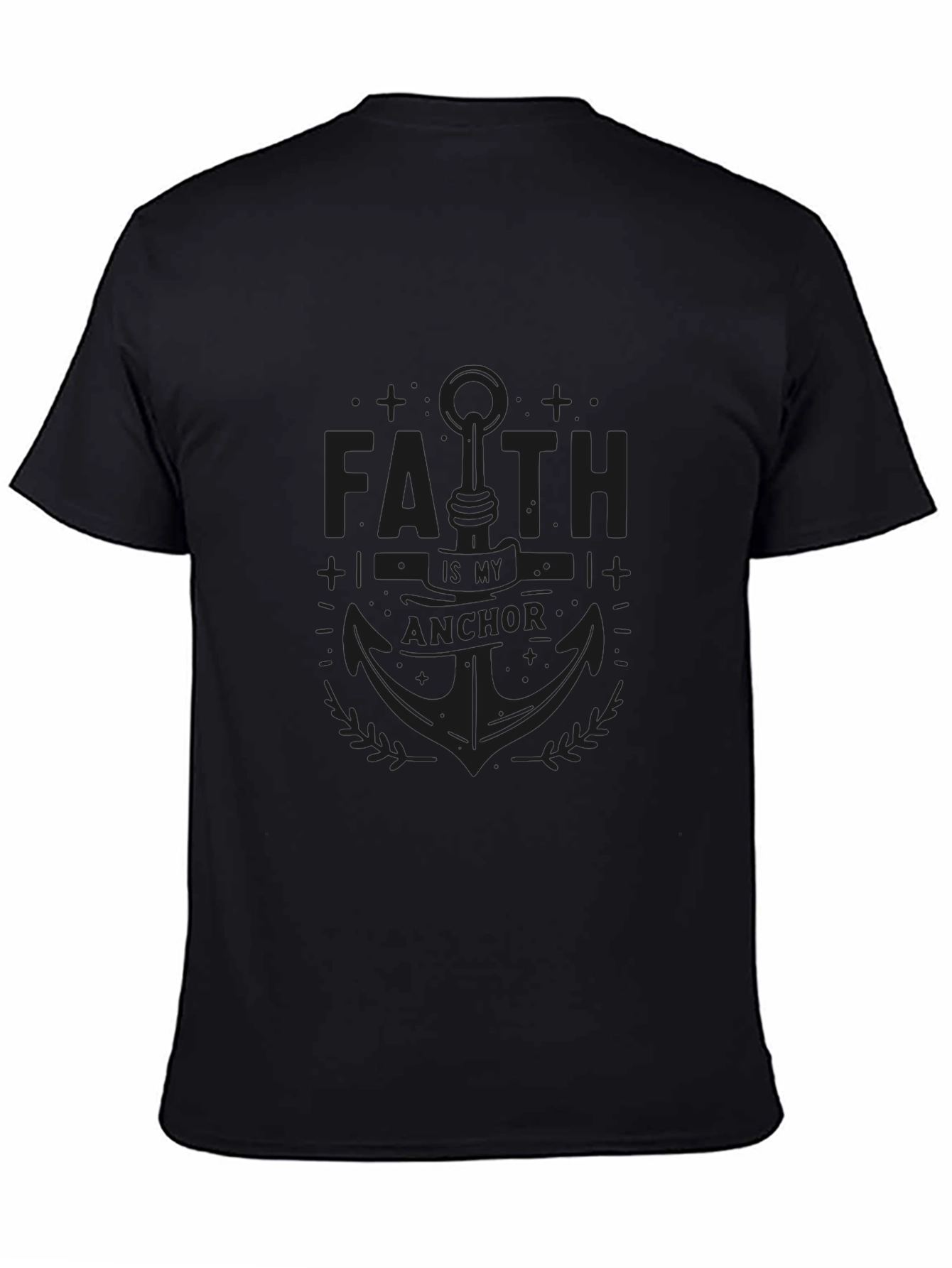 Faith Anchor Black Graphic Tee