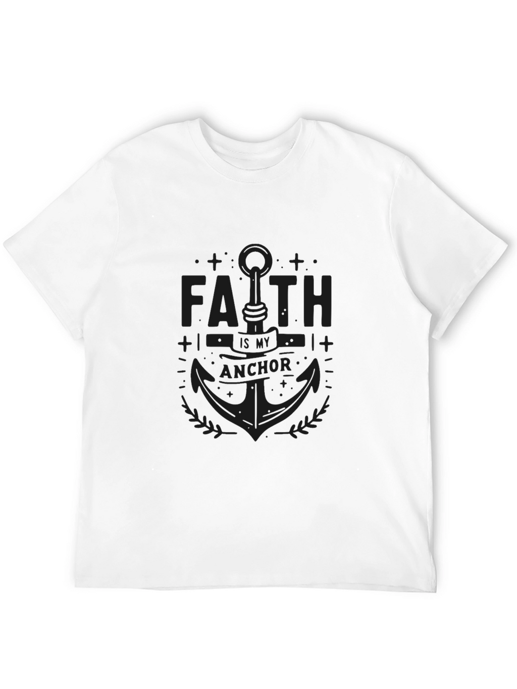 Faith Anchor Black Graphic Tee