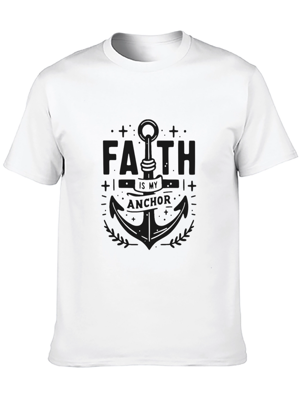 Faith Anchor Black Graphic Tee