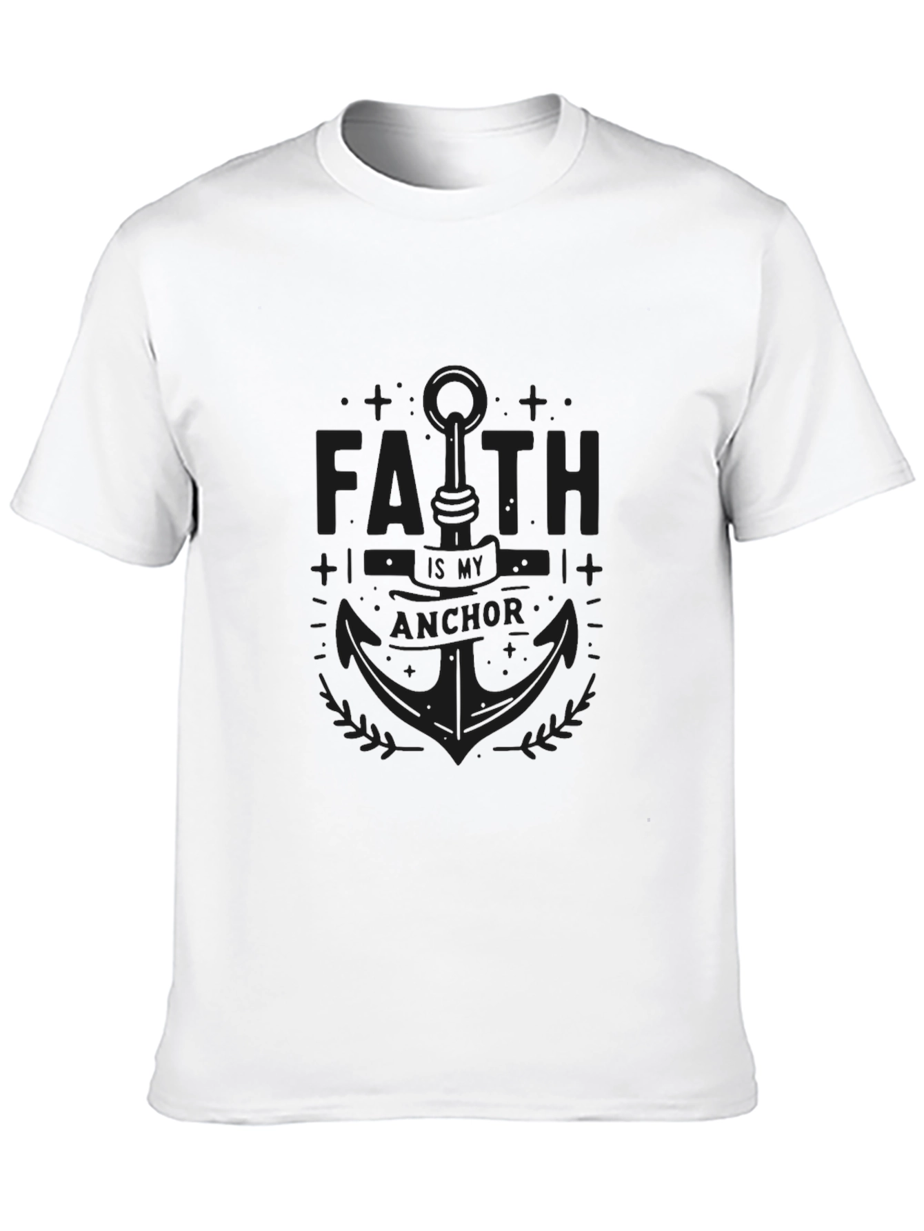 Faith Anchor Black Graphic Tee