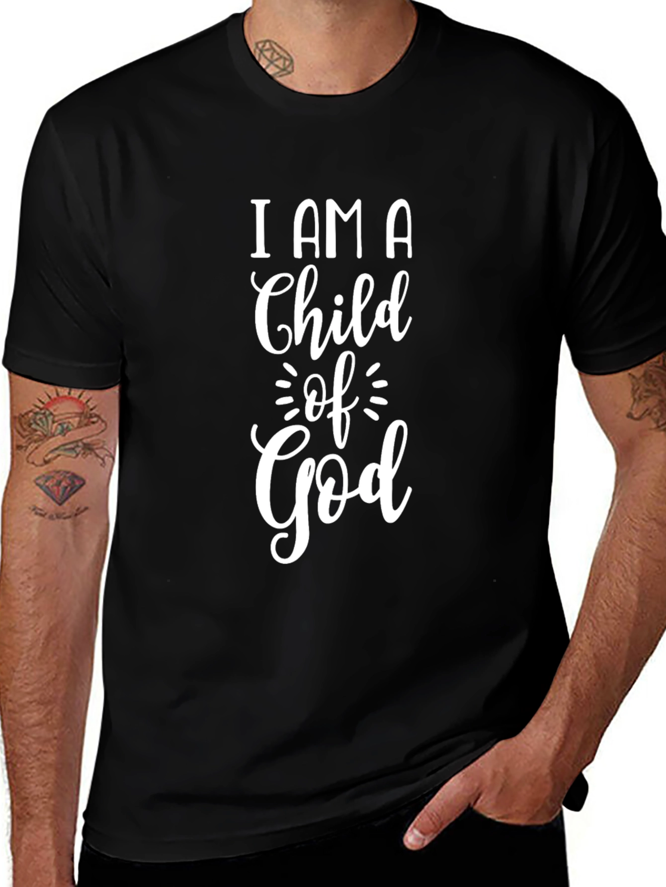 I Am A Child of God Christian Black T-Shirt