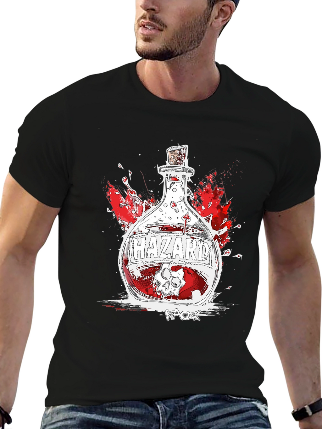 Hazard Potion Graphic Tee - Black Cotton Blend T-Shirt