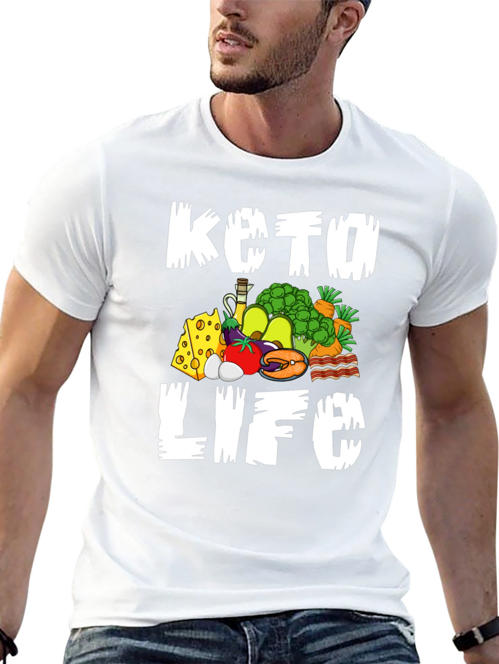 Keto Life Graphic T-Shirt Black Casual