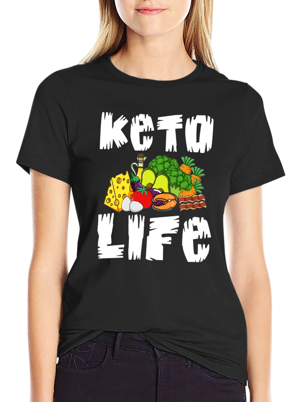 Keto Life Graphic T-Shirt Black Casual