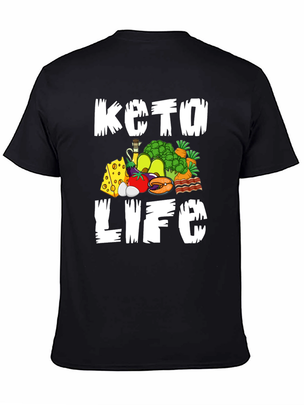 Keto Life Graphic T-Shirt Black Casual