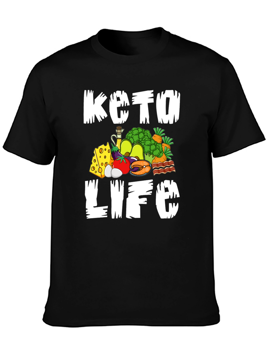Keto Life Graphic T-Shirt Black Casual