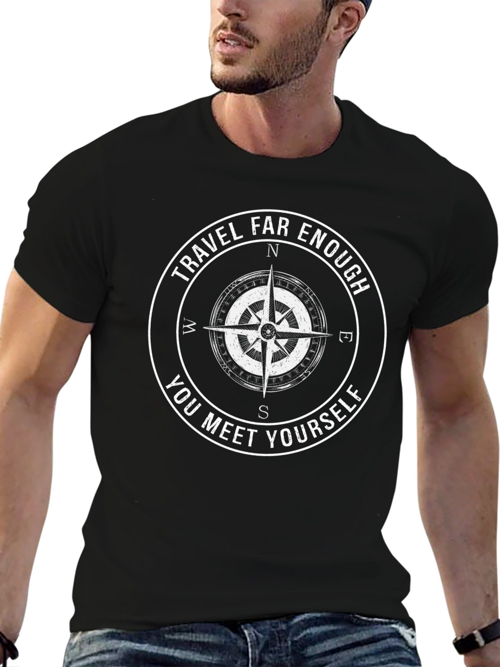 Travel Far Enough Compass Graphic Tee