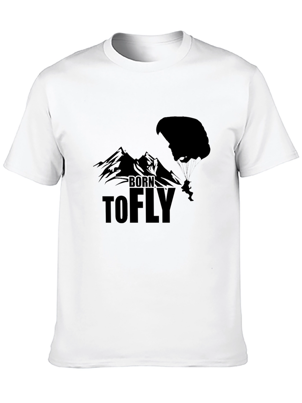 Born to Fly Black T-Shirt - Paragliding Design