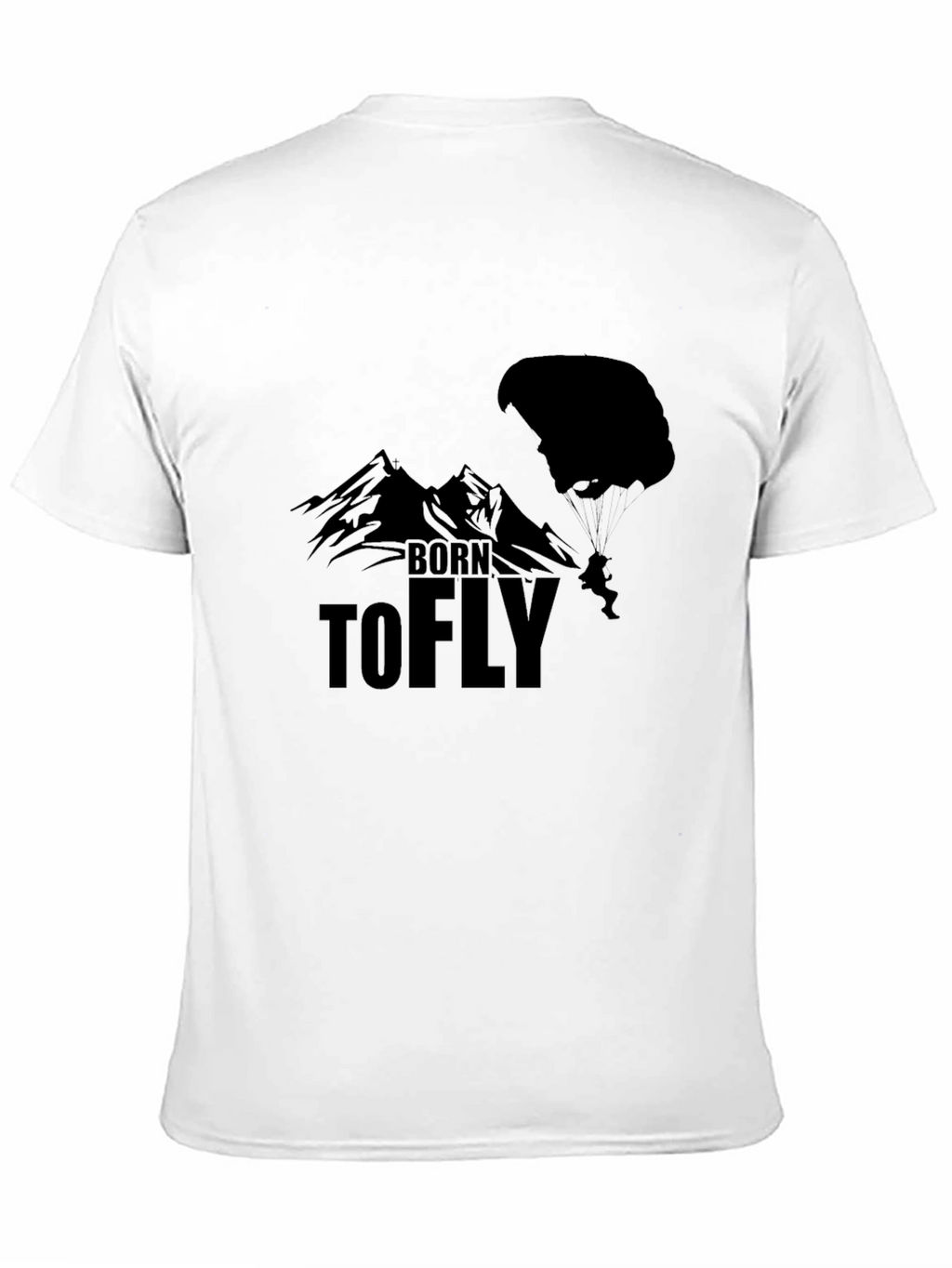 Born to Fly Black T-Shirt - Paragliding Design