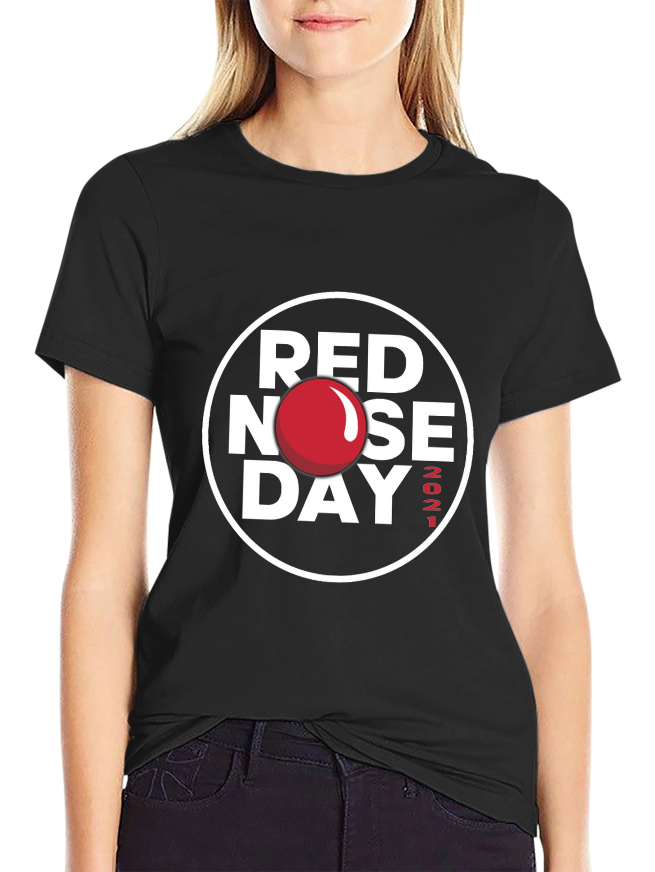 Red Nose Day 2021 T-Shirt - Classic Black Tee