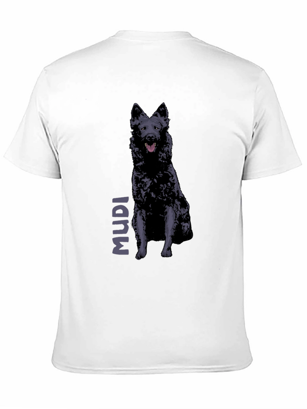 Mudi Dog Graphic T-Shirt - Black
