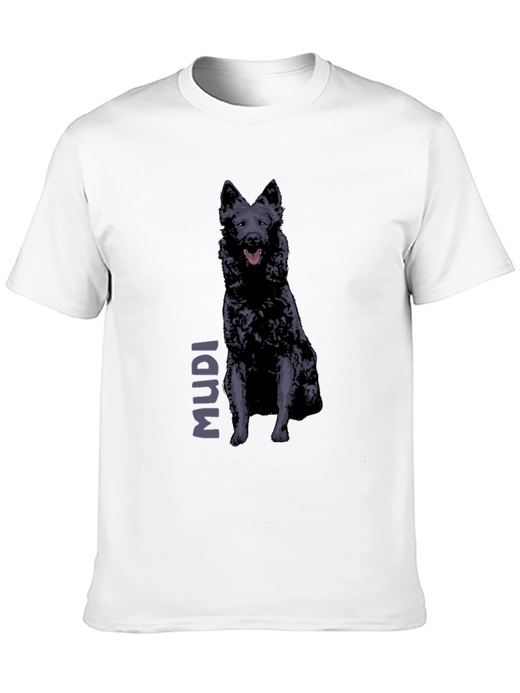 Mudi Dog Graphic T-Shirt - Black