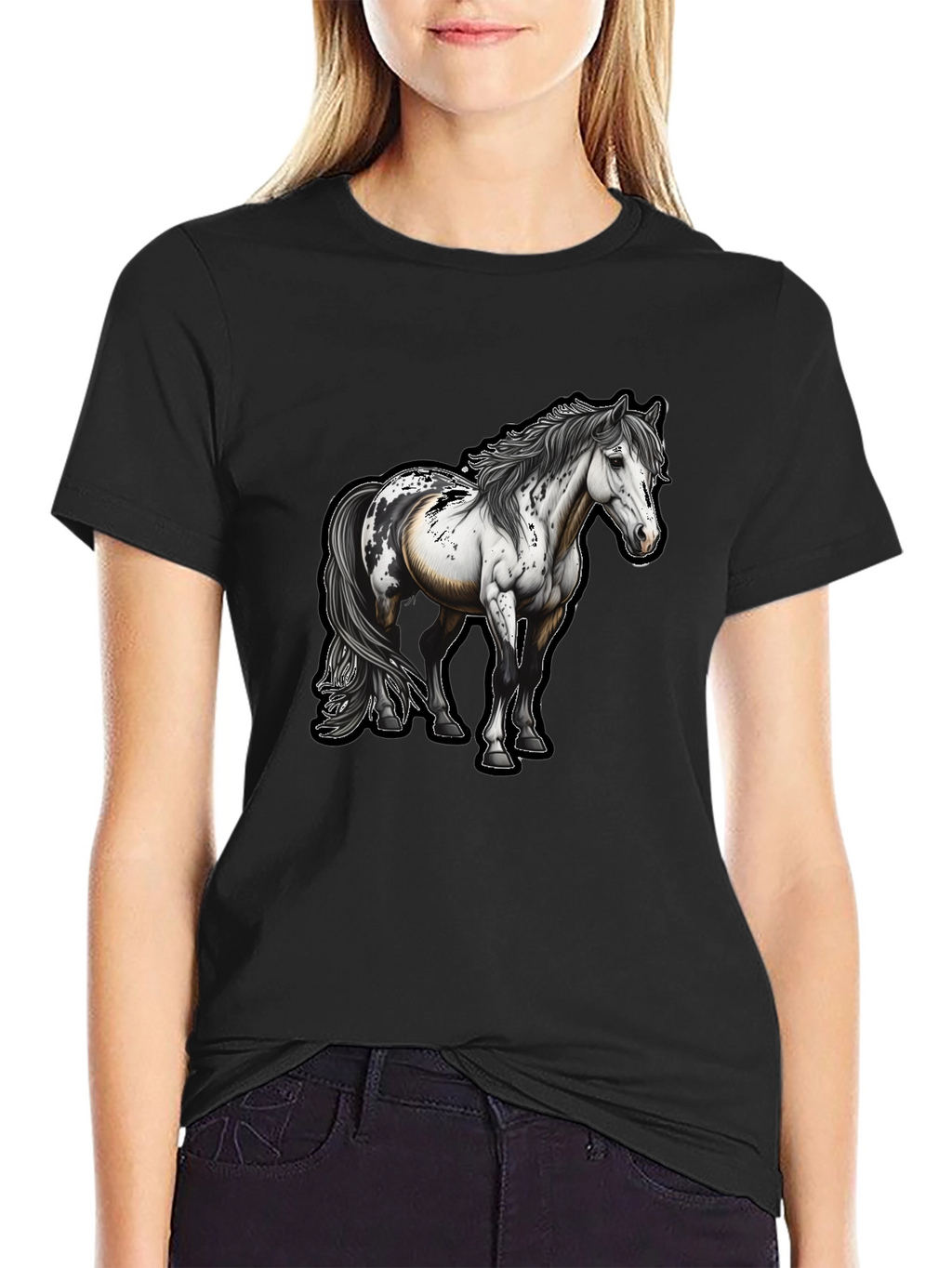 Horse Graphic Tee - Unisex Black T-Shirt