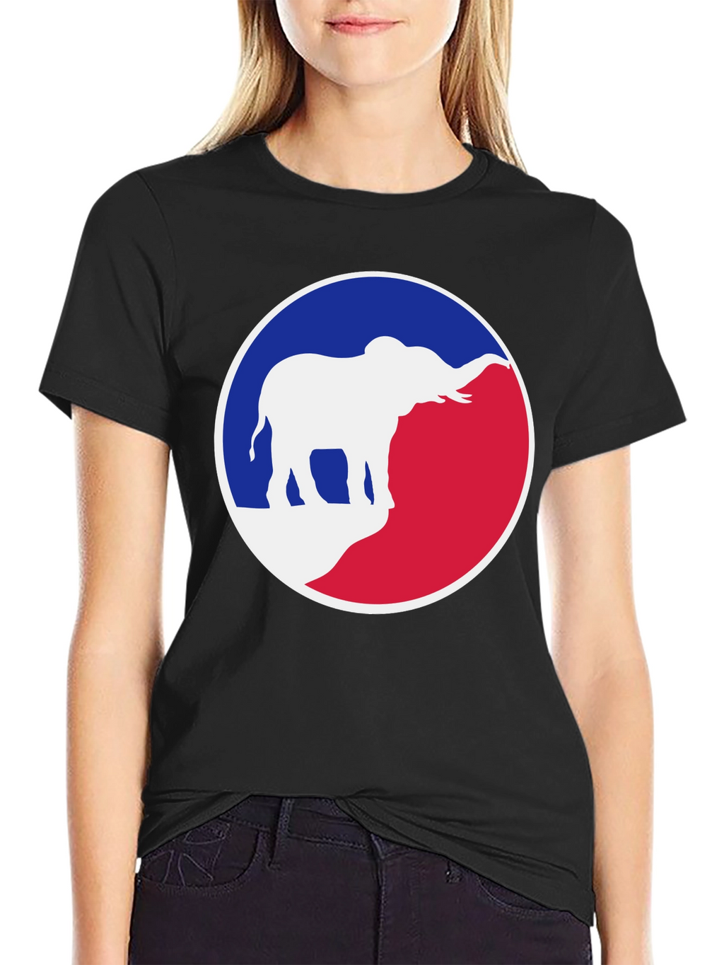 Elephant Graphic Tee - Patriotic Red White & Blue