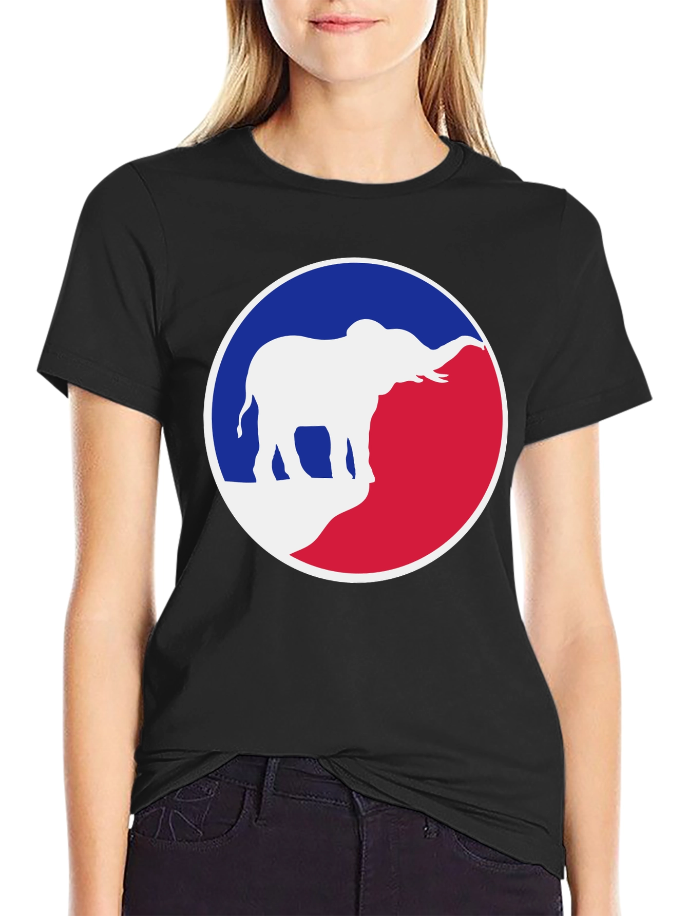 Elephant Graphic Tee - Patriotic Red White & Blue