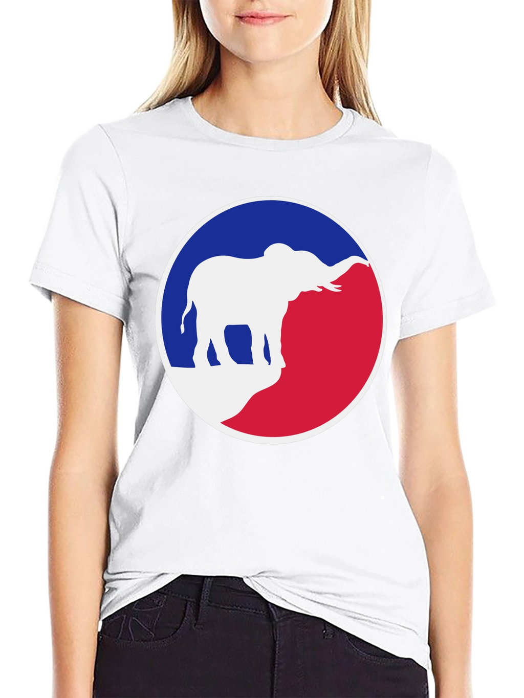 Elephant Graphic Tee - Patriotic Red White & Blue