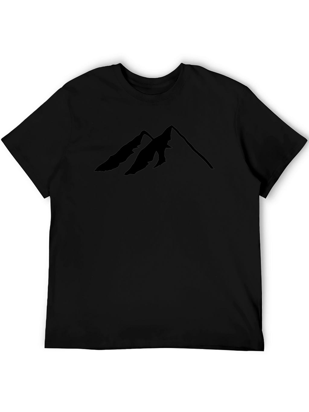 Minimalist Mountain Peak Black T-Shirt