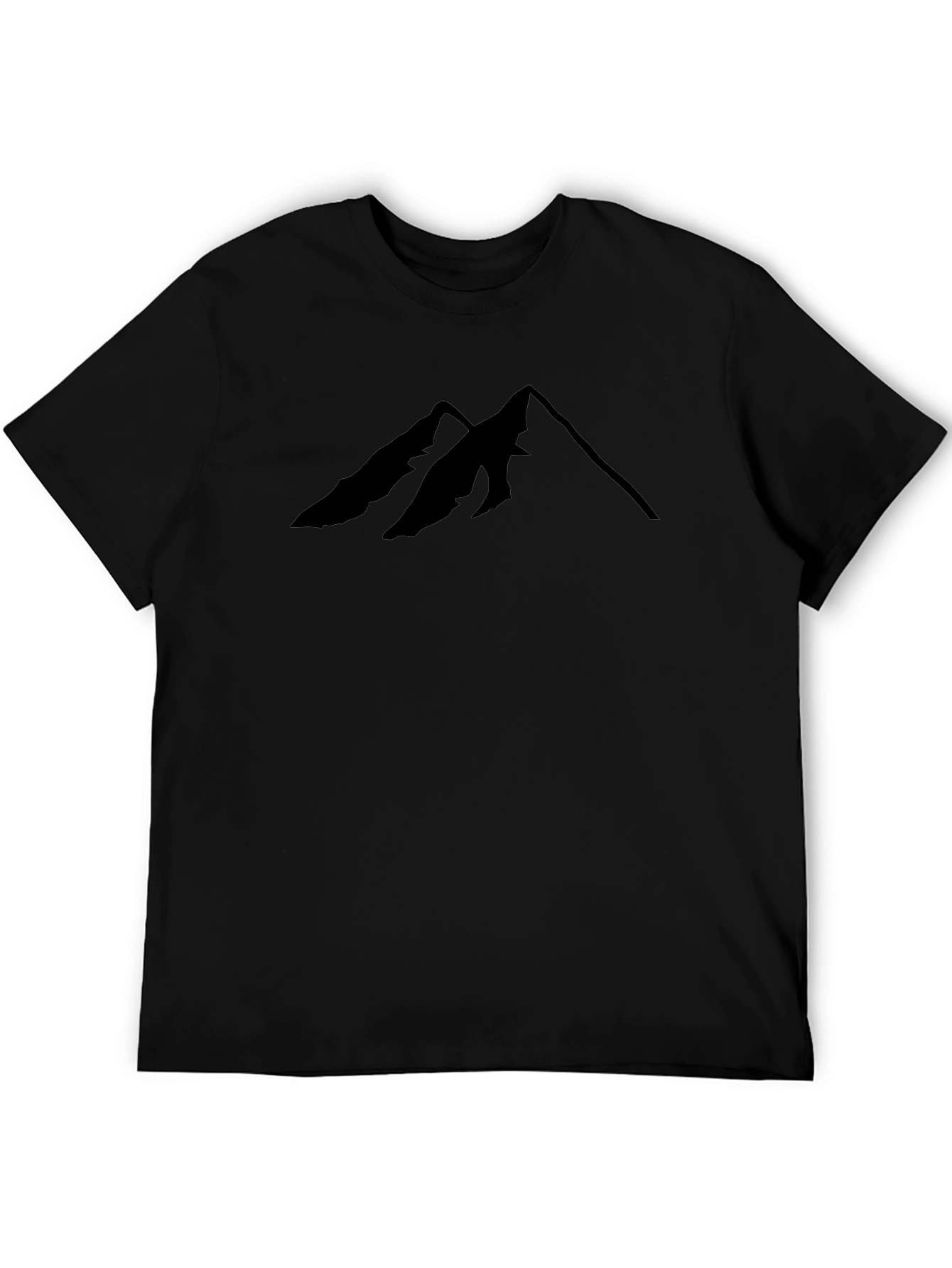 Minimalist Mountain Peak Black T-Shirt