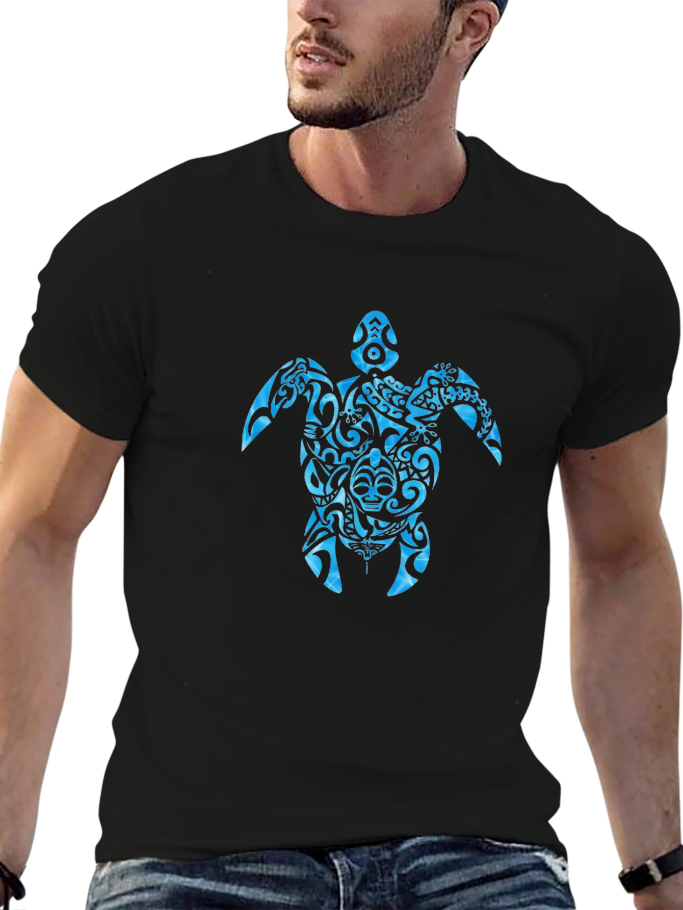 Tribal Turtle Graphic Print T-Shirt